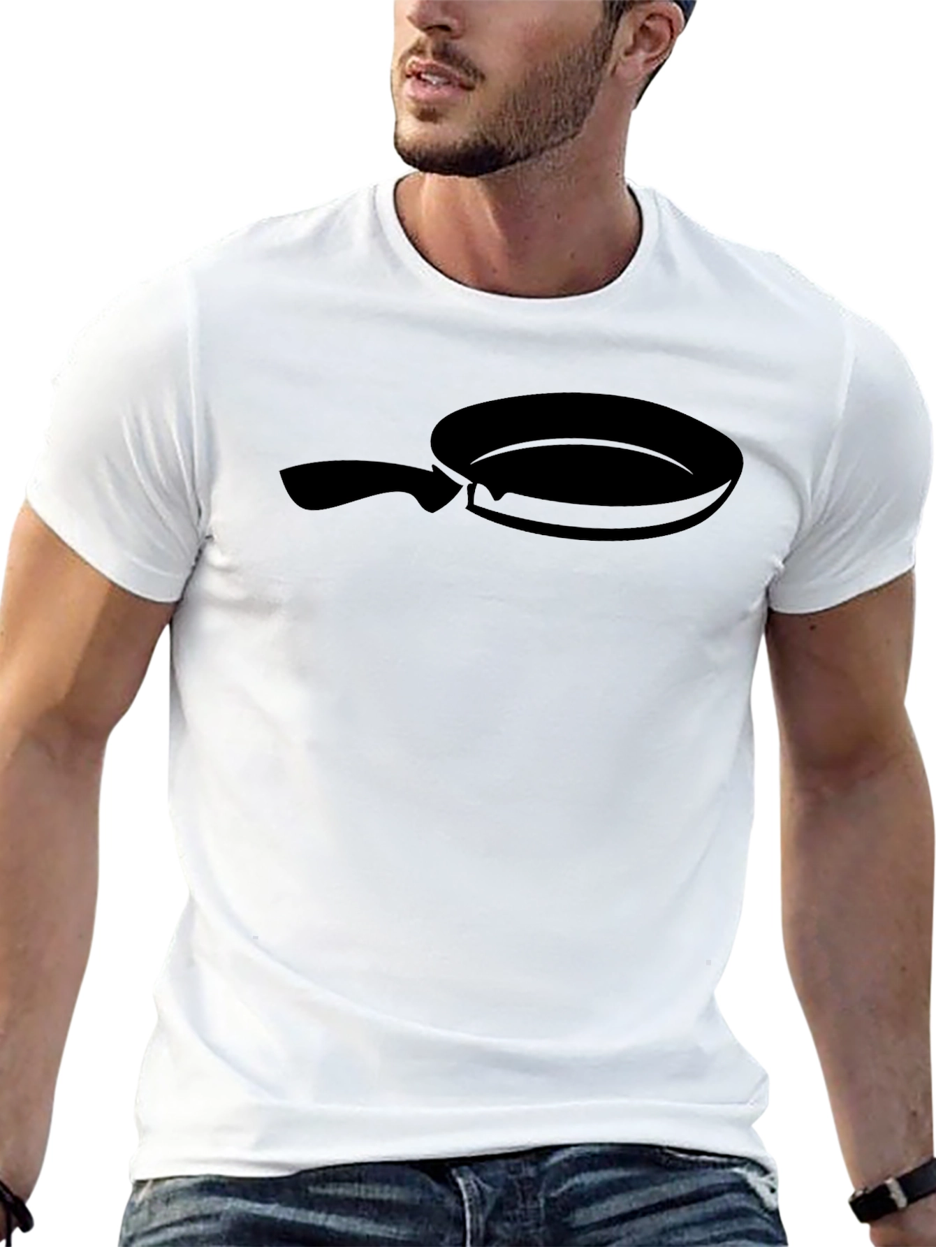 Black Black Frying Pan Graphic Tee - Culinary Fun! view 13