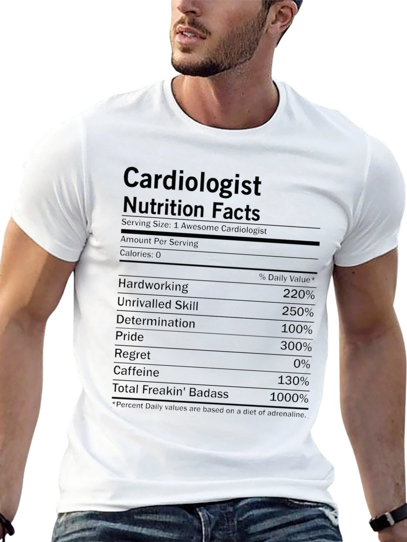 Black Cardiologist Nutrition Facts T-Shirt view 13