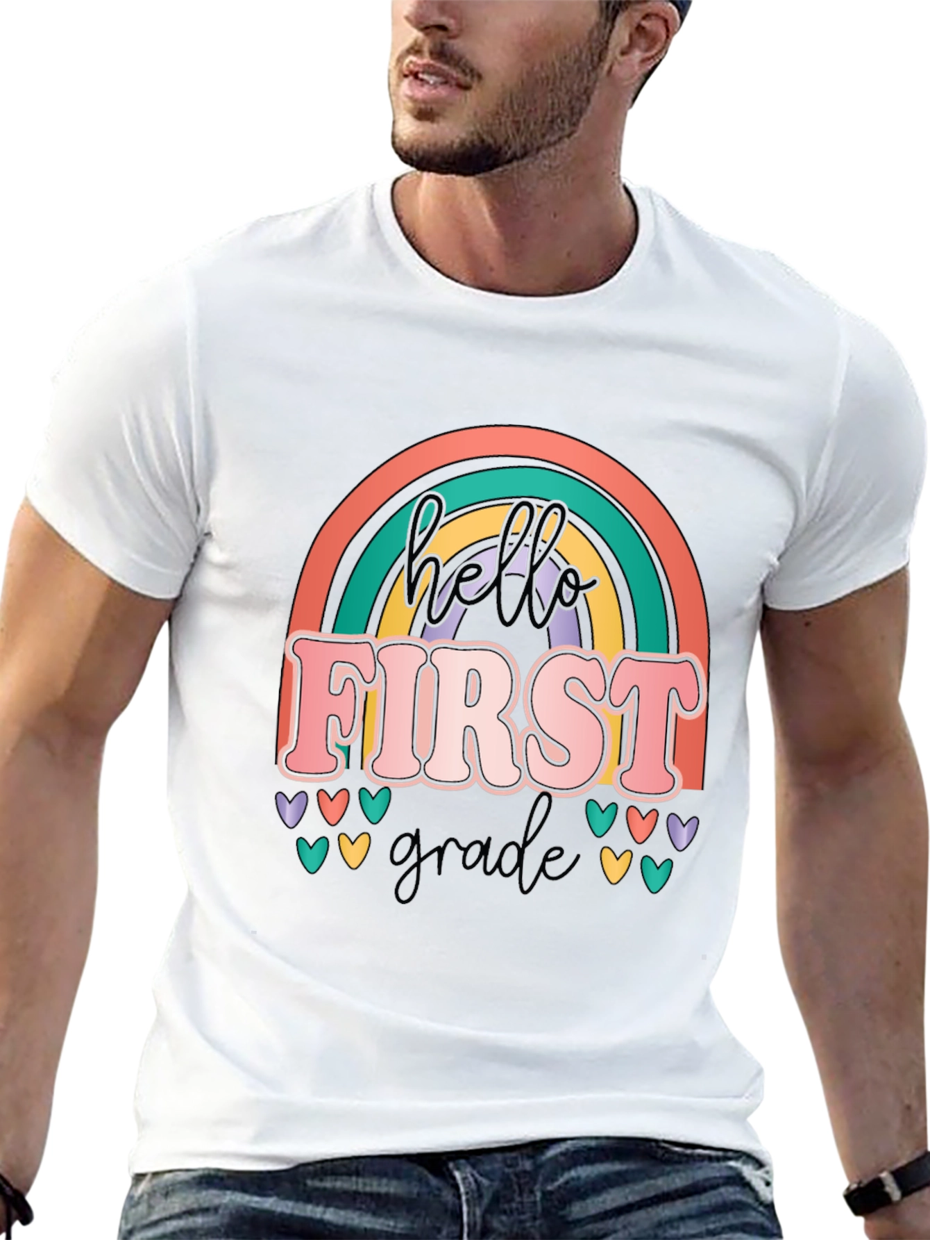 Black Hello First Grade T-Shirt view 13