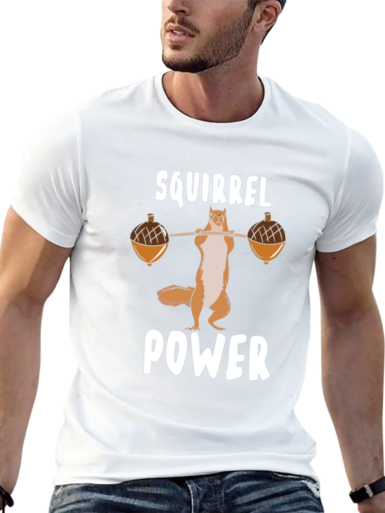 Black Squirrel Power T-Shirt - Funny Gym Workout Tee view 13