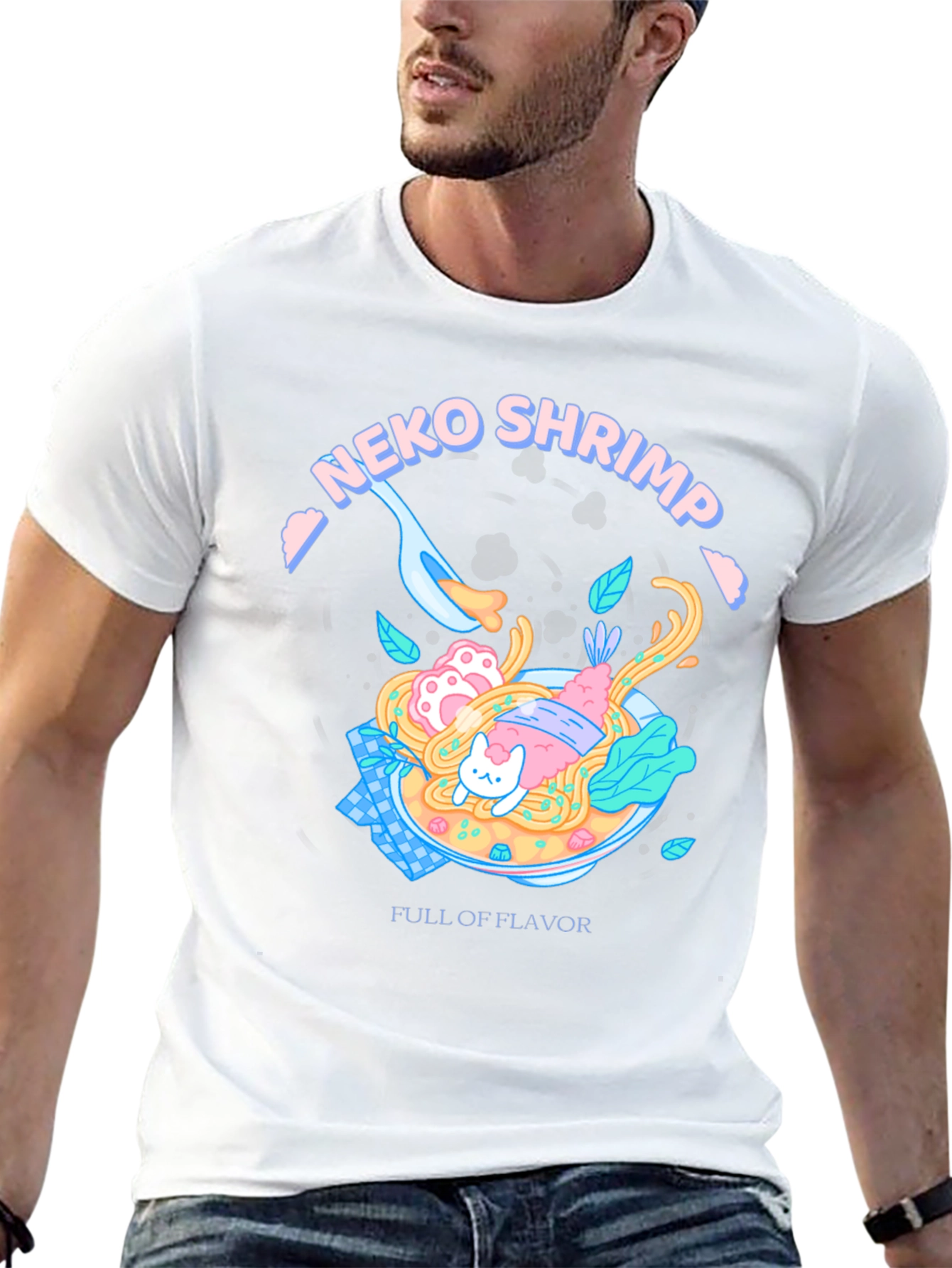 Neko Shrimp Ramen T-Shirt - Full of Flavor! - 13