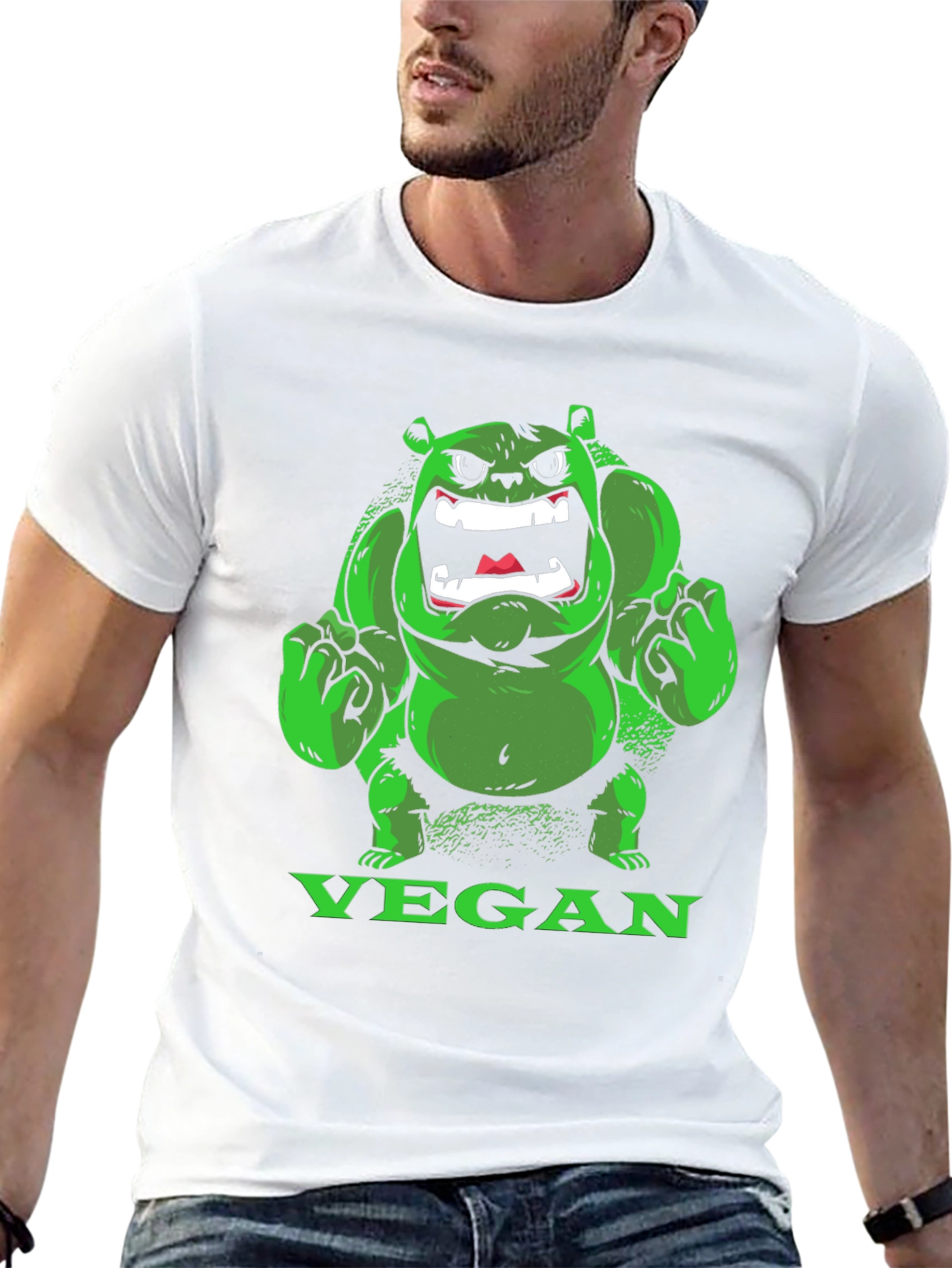 Vegan Hulk T-Shirt - Green Monster Tee - 13
