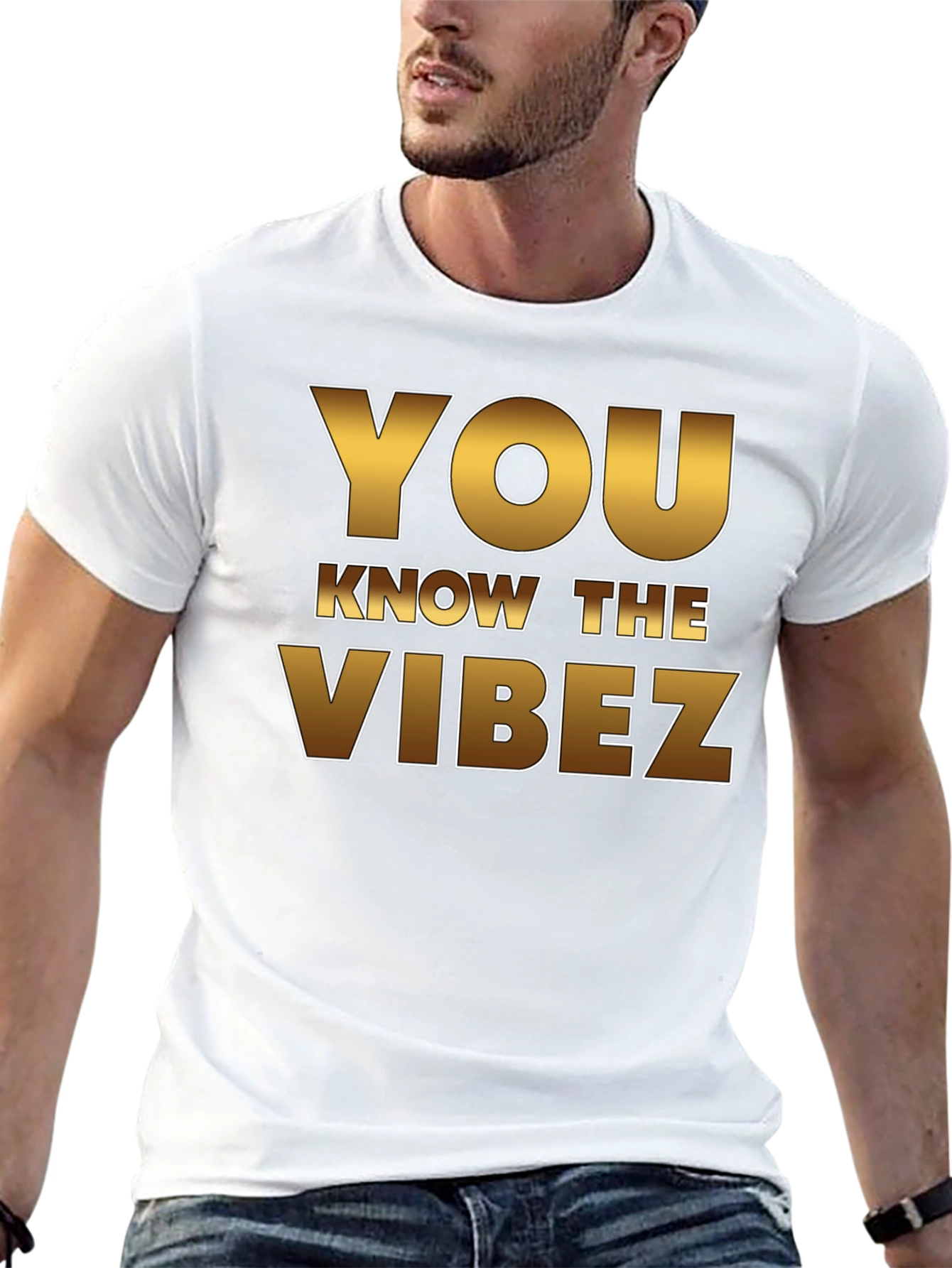 Black You Know the Vibez Graphic Tee - Black Cotton T-Shirt view 13