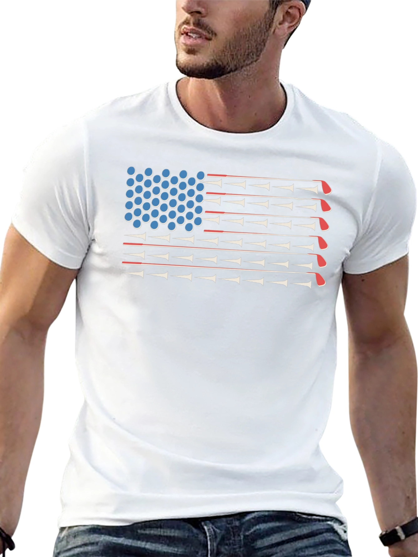 Golf American Flag T-Shirt - 13