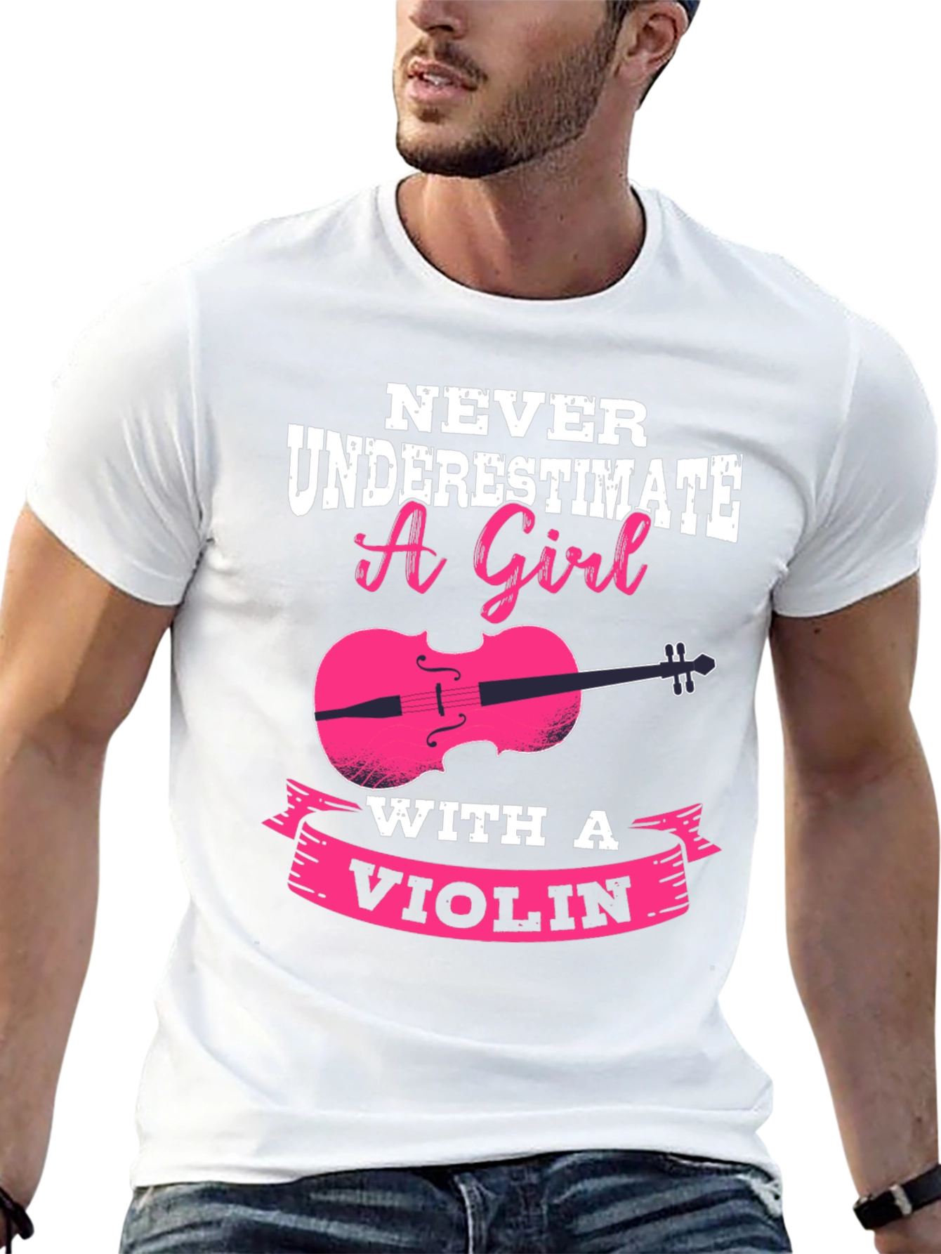 Black Never Underestimate a Girl with a Violin T-Shirt view 13
