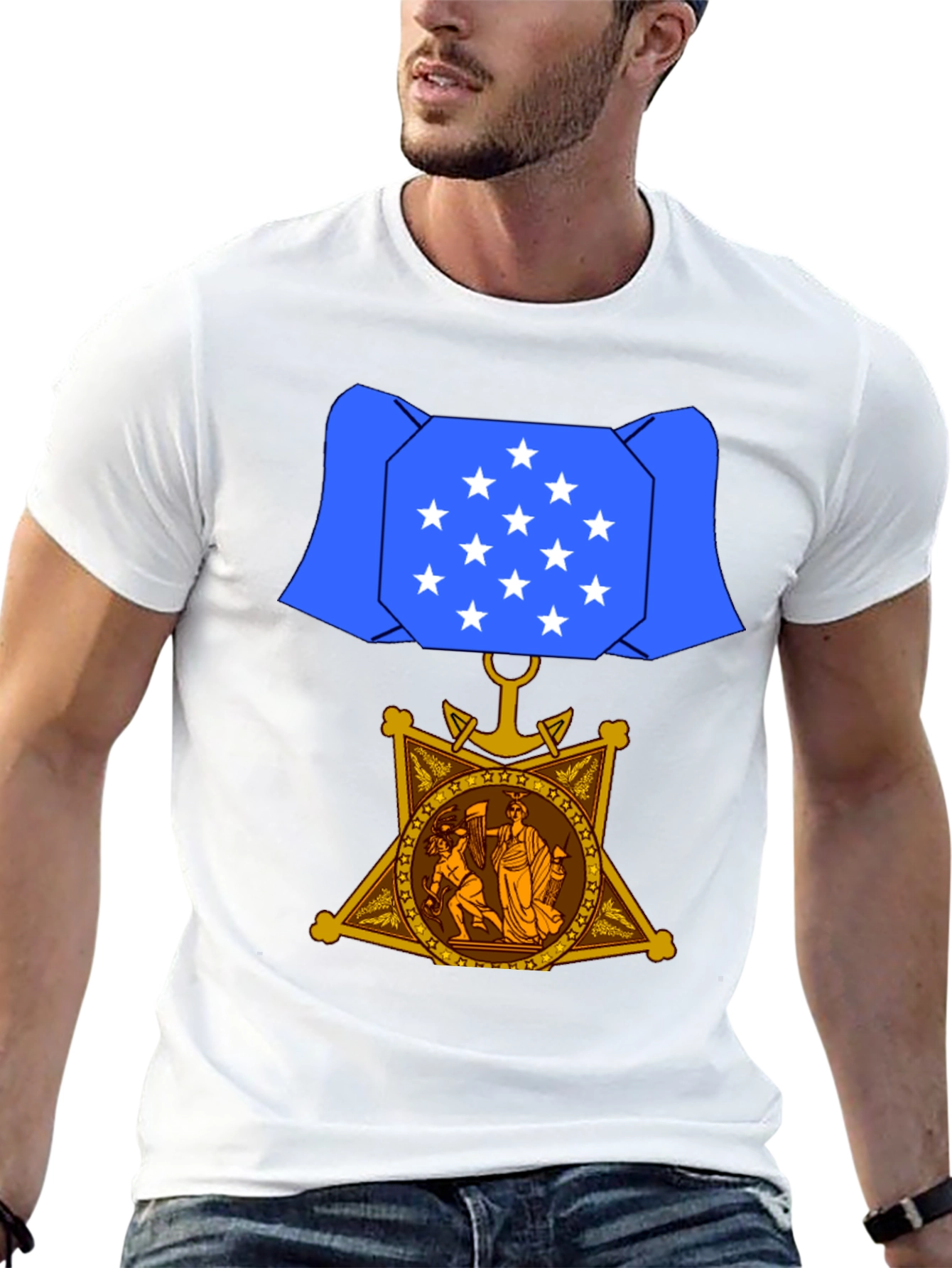 Patriotic Medal Graphic T-Shirt - 13