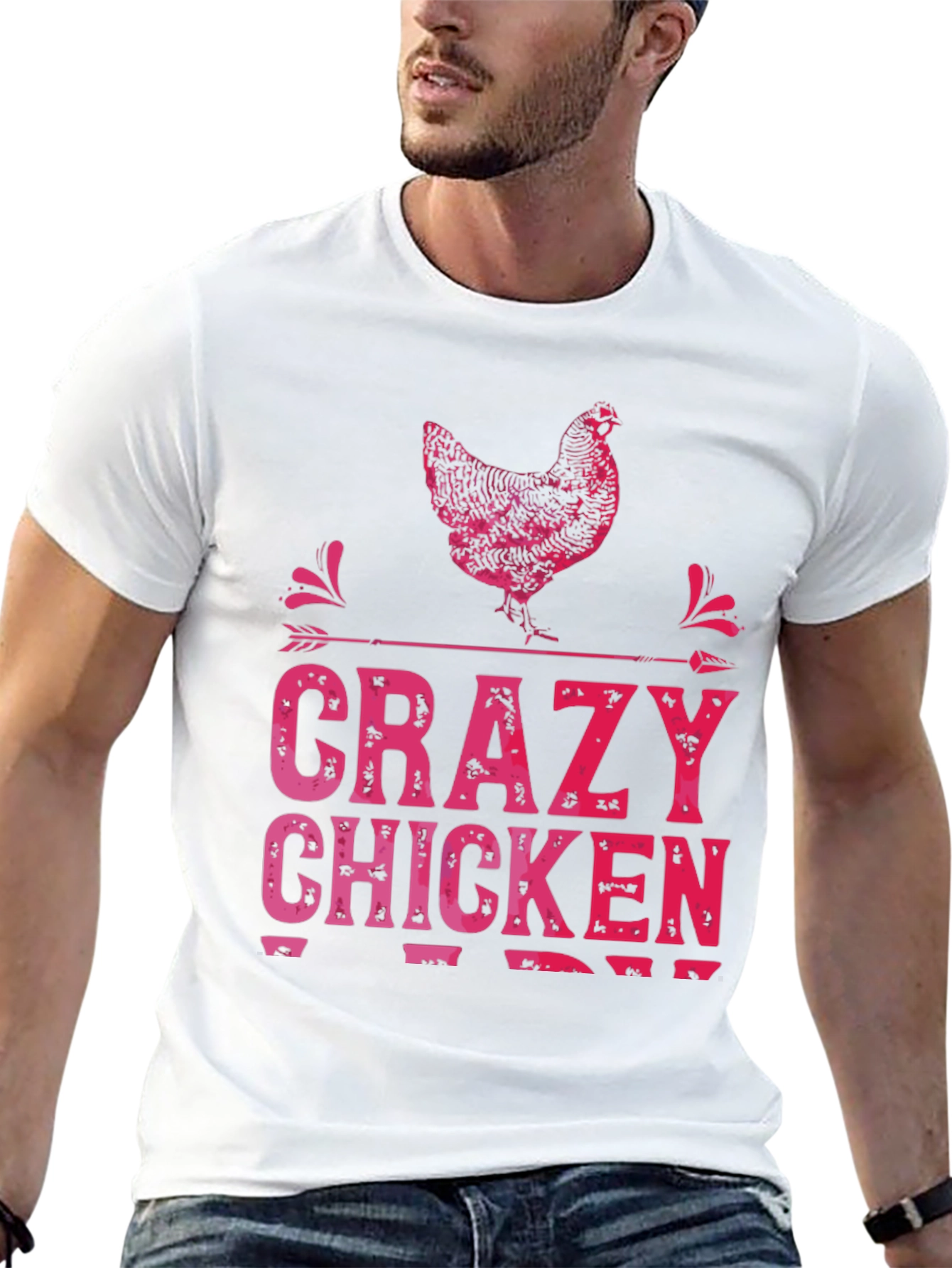 Crazy Chicken Graphic Tee - Fun Animal Lover Shirt - 13