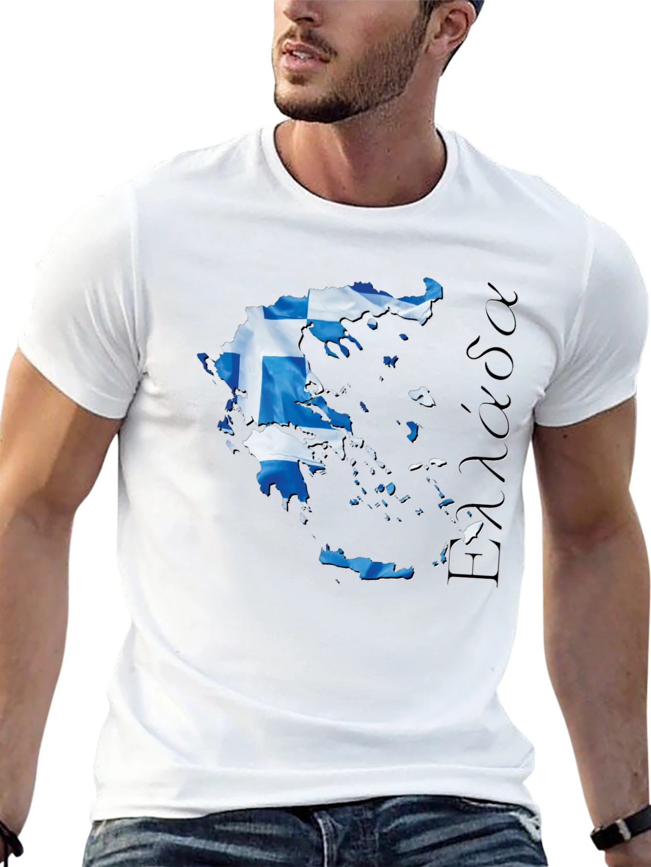 Black Greece Flag Map T-Shirt  view 13