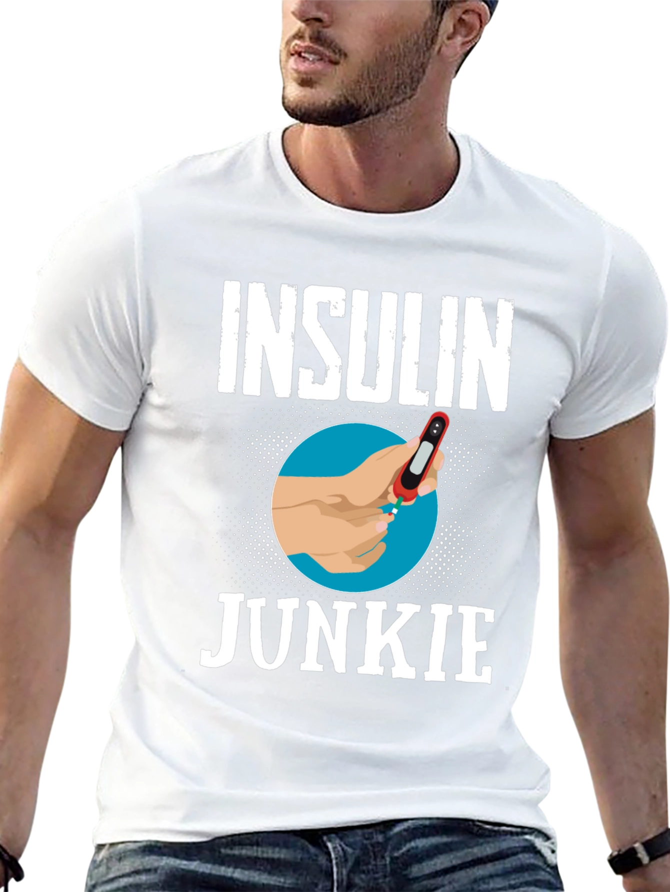 Black Insulin Junkie Graphic Tee view 13