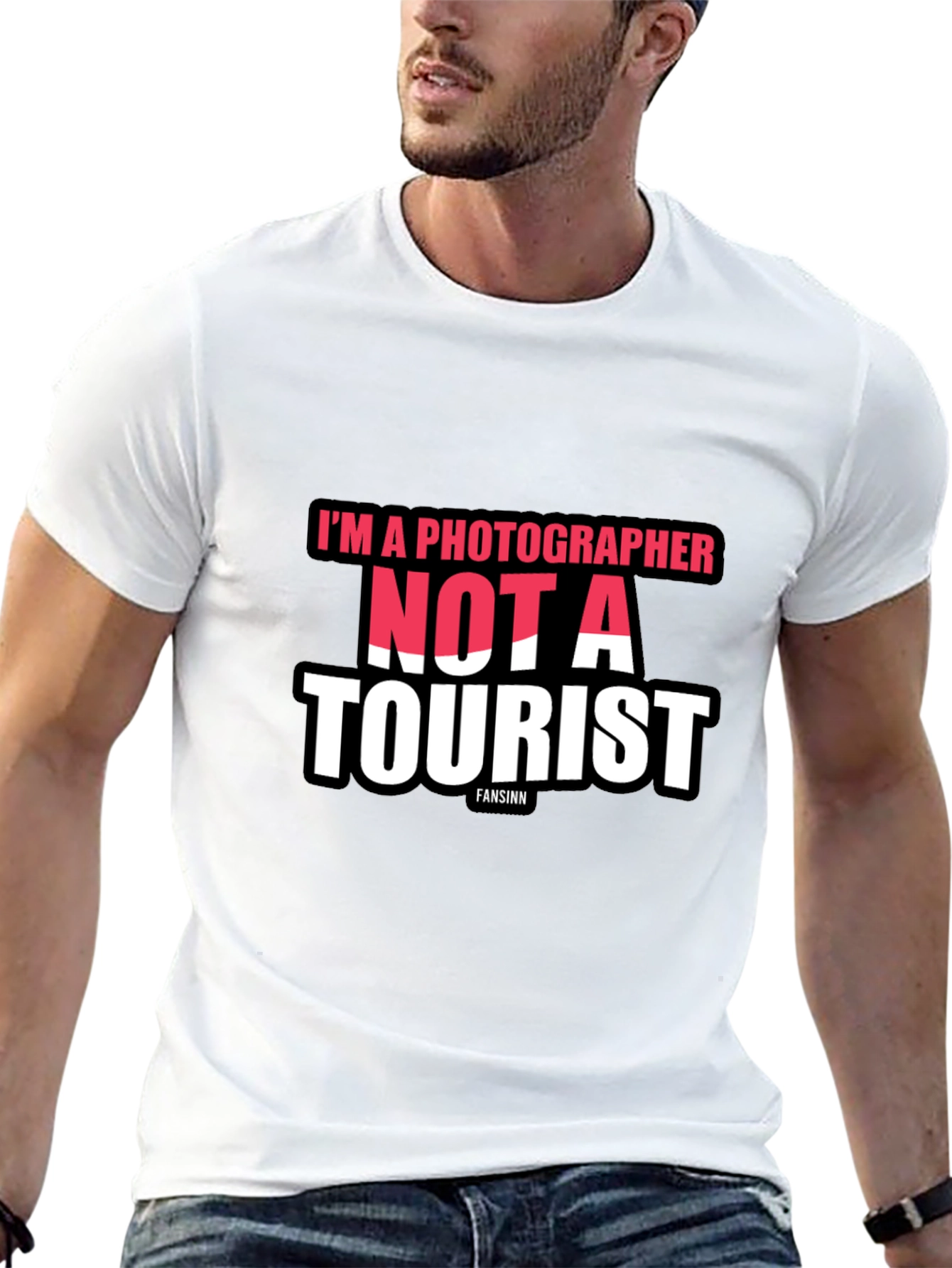 Black I'm a Photographer Not a Tourist Black T-Shirt view 13