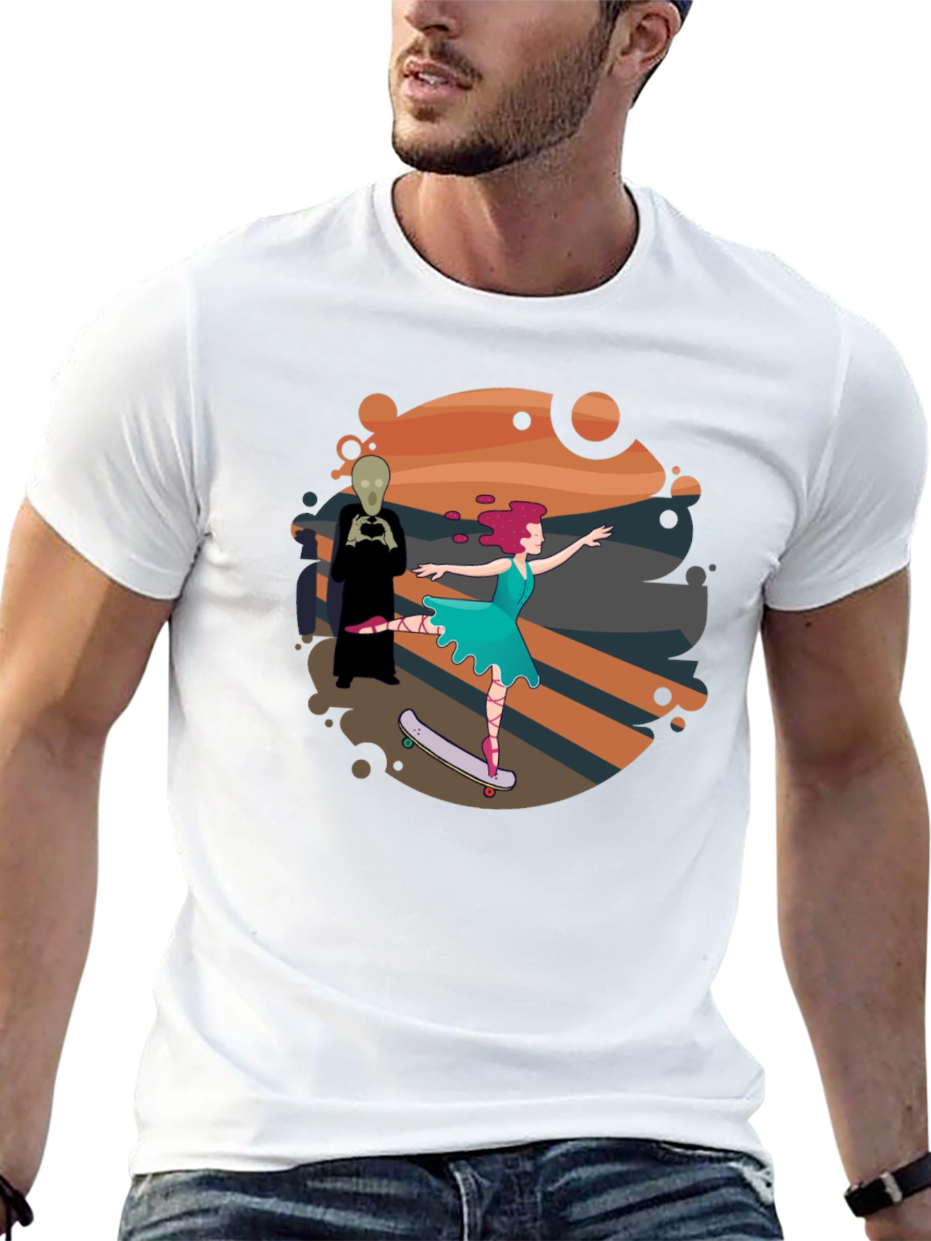 Black Ballet Skater Tee - Unique Graphic Design view 13
