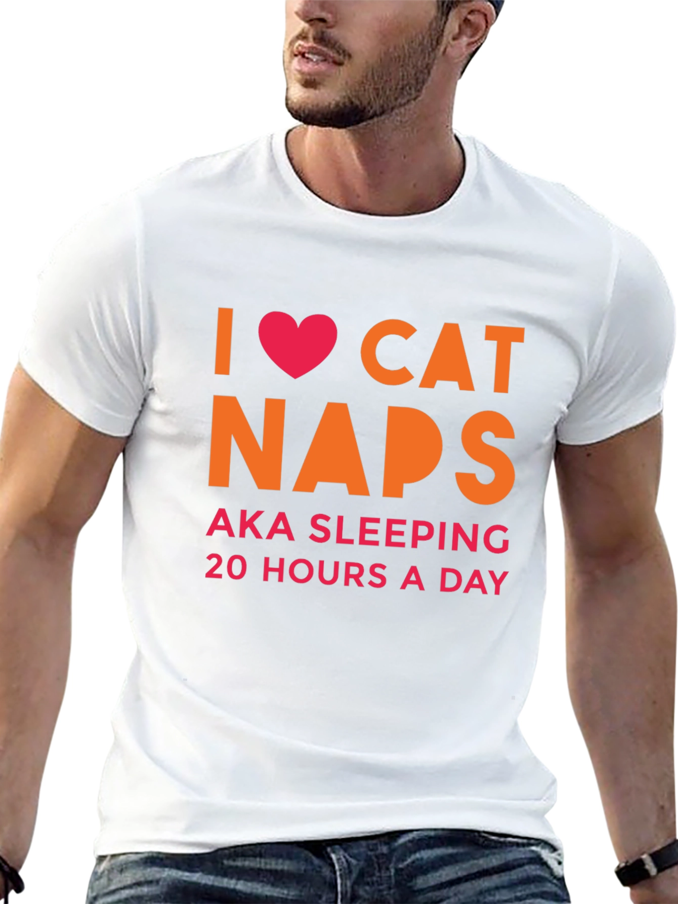 Black I Heart Cat Naps T-Shirt -  AKA Sleeping 20 Hours view 13