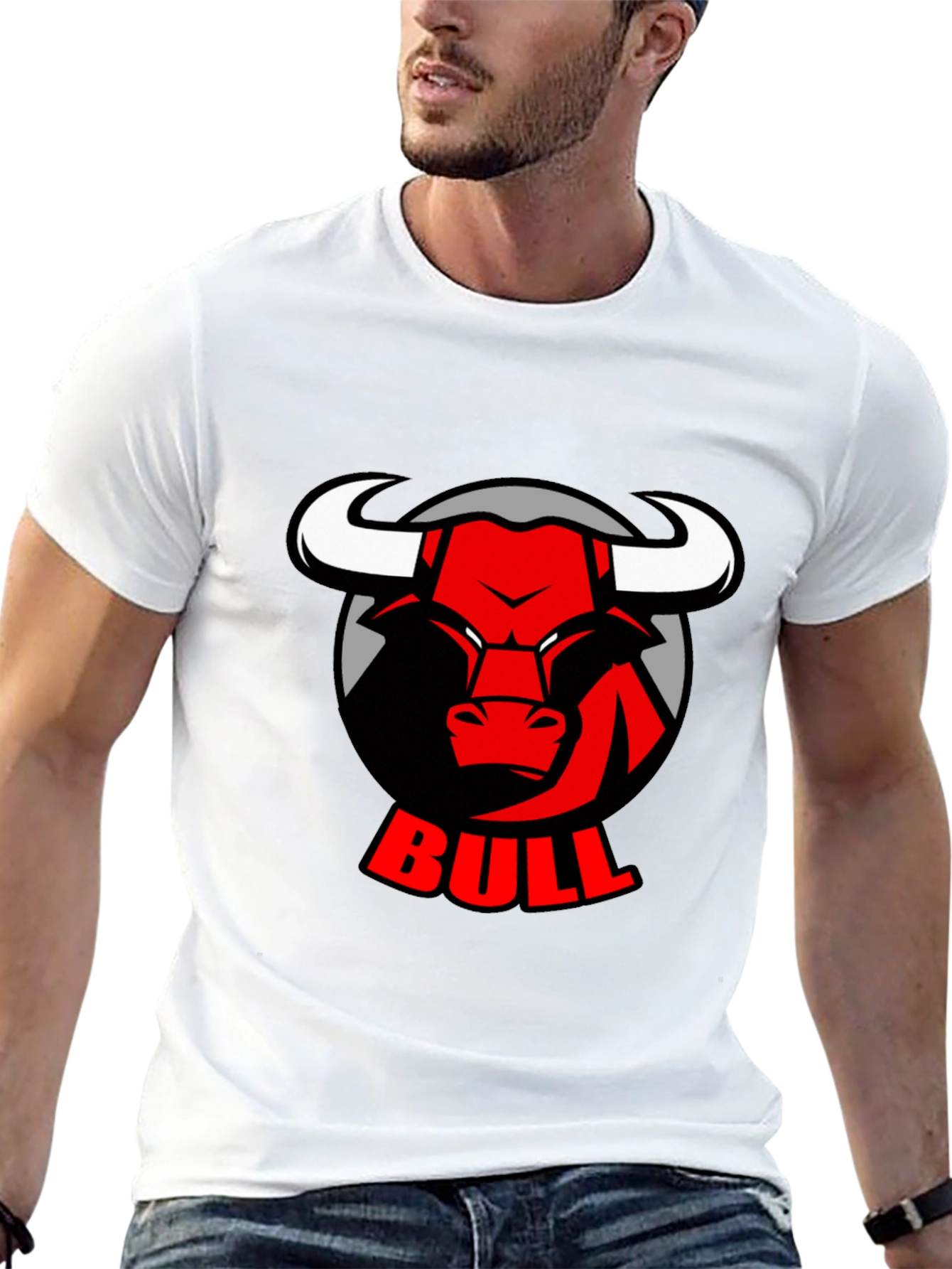 Black Bold Bull Graphic Tee - Black Cotton T-Shirt view 13
