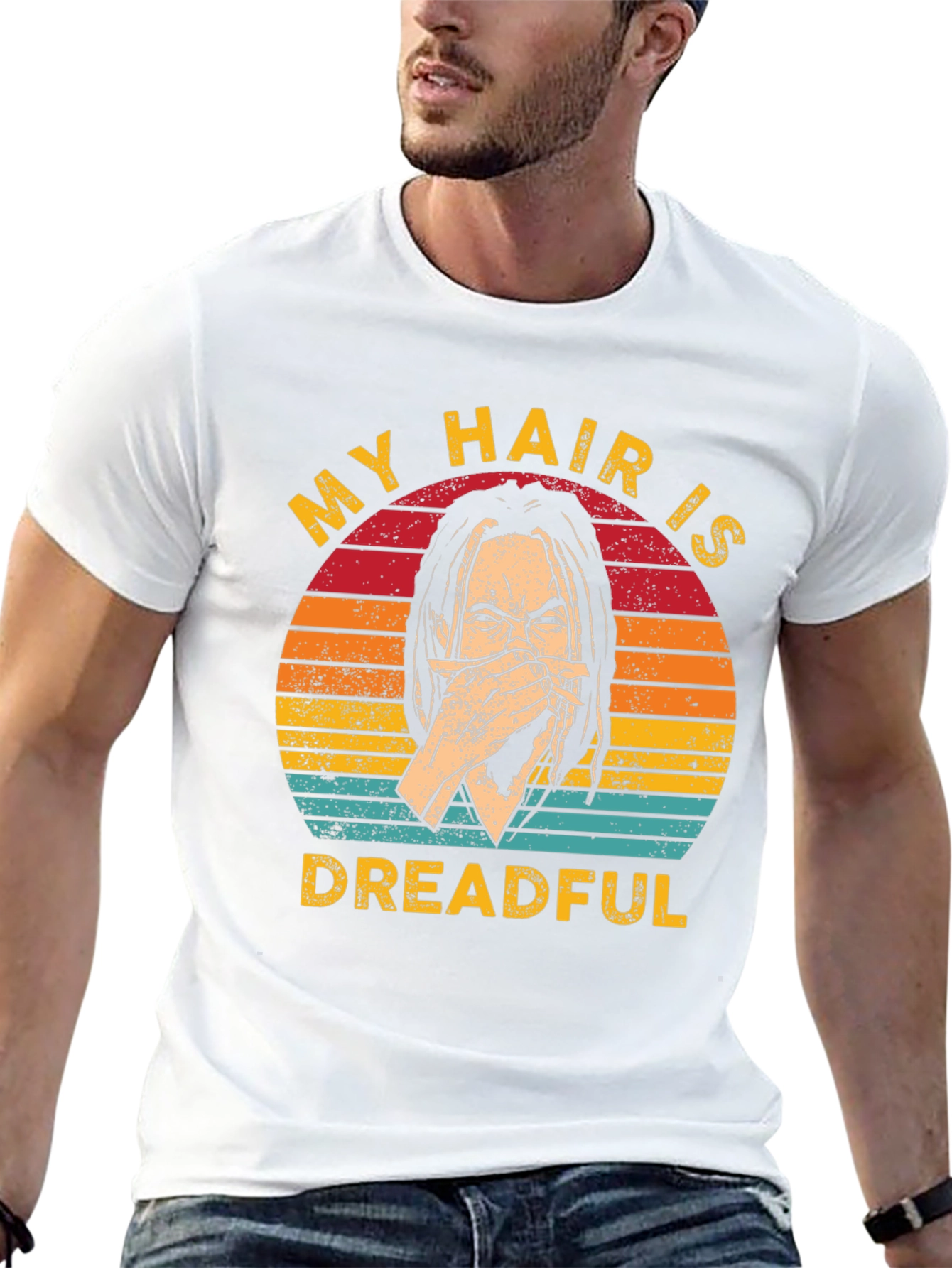 Black My Hair Is Dreadful T-Shirt - Funny Graphic Tee view 13
