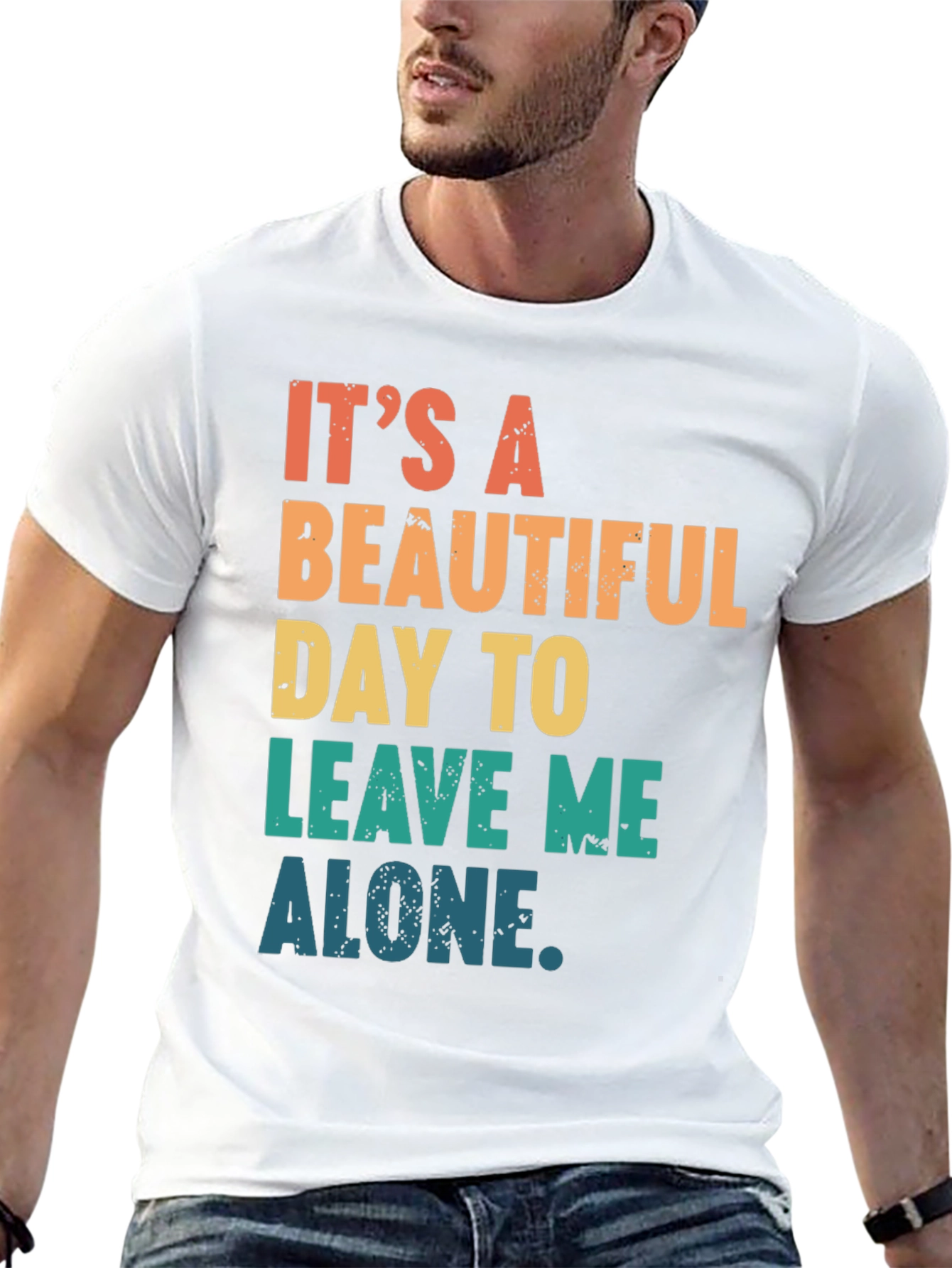 Black It's a Beautiful Day to Leave Me Alone T-Shirt view 13