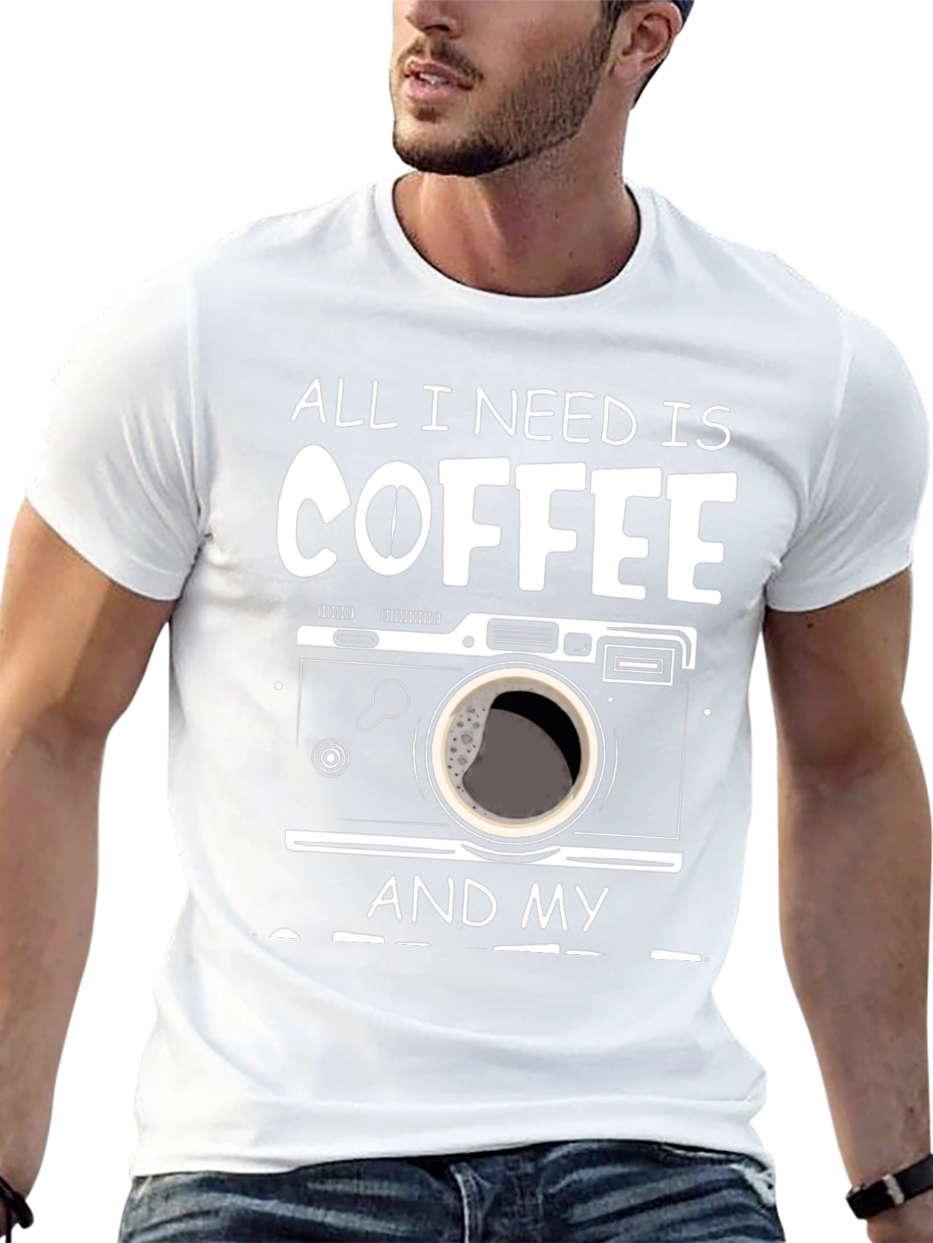 Black Coffee and Camera T-Shirt - Photographer's Essential view 13