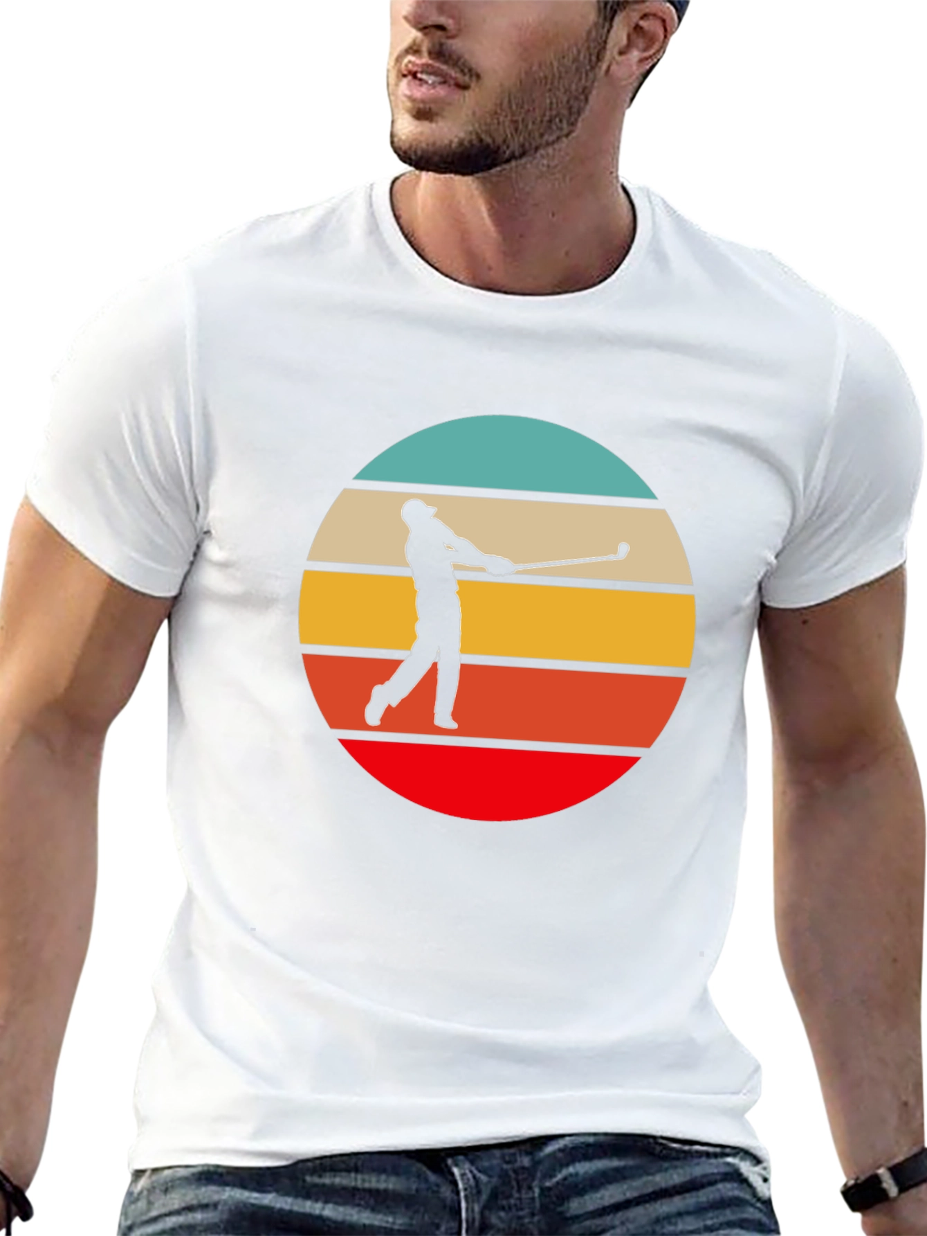 Black Retro Golfer Graphic Tee view 13