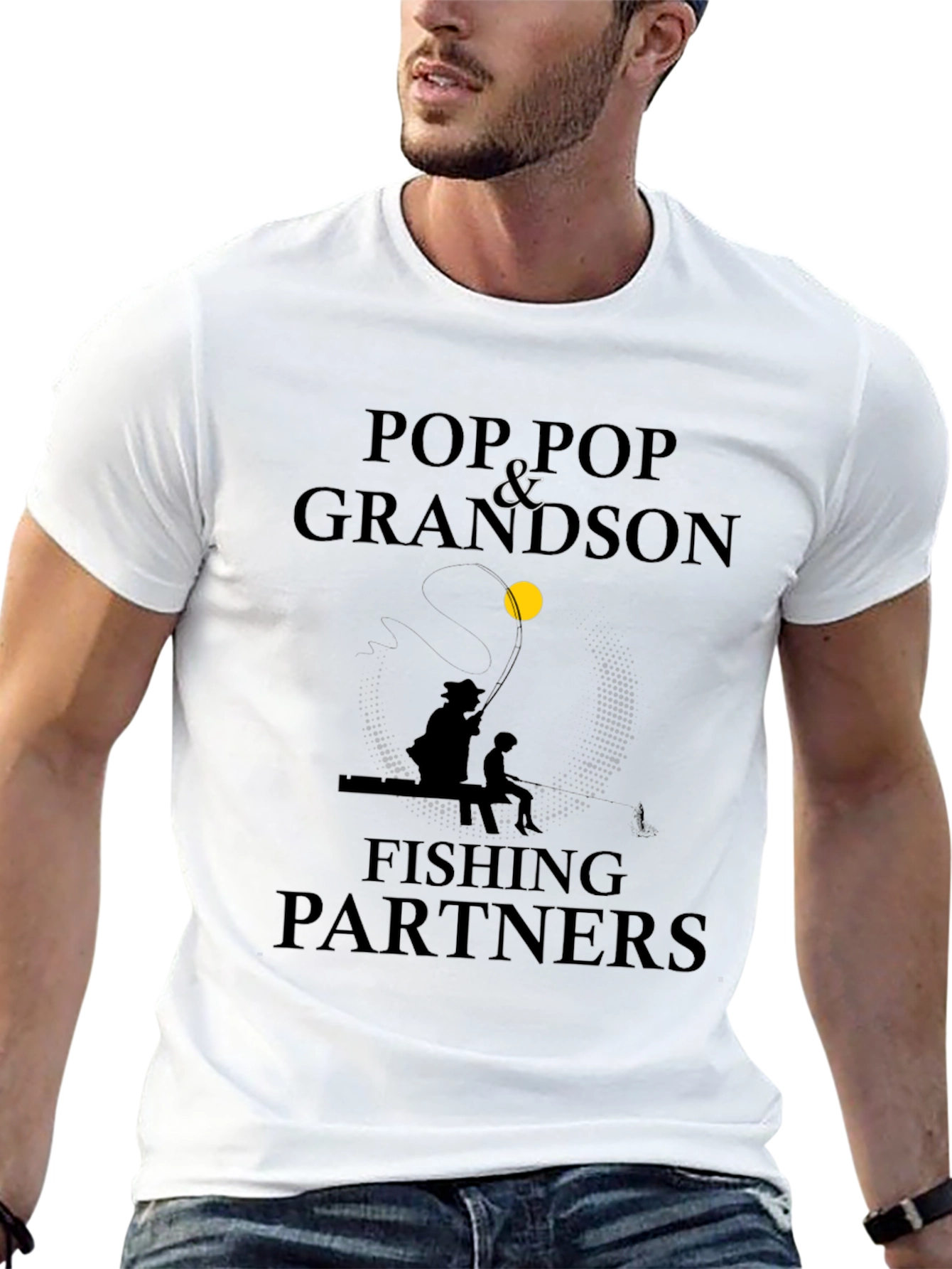 Black Pop Pop & Grandson Fishing Partners Black T-Shirt view 13
