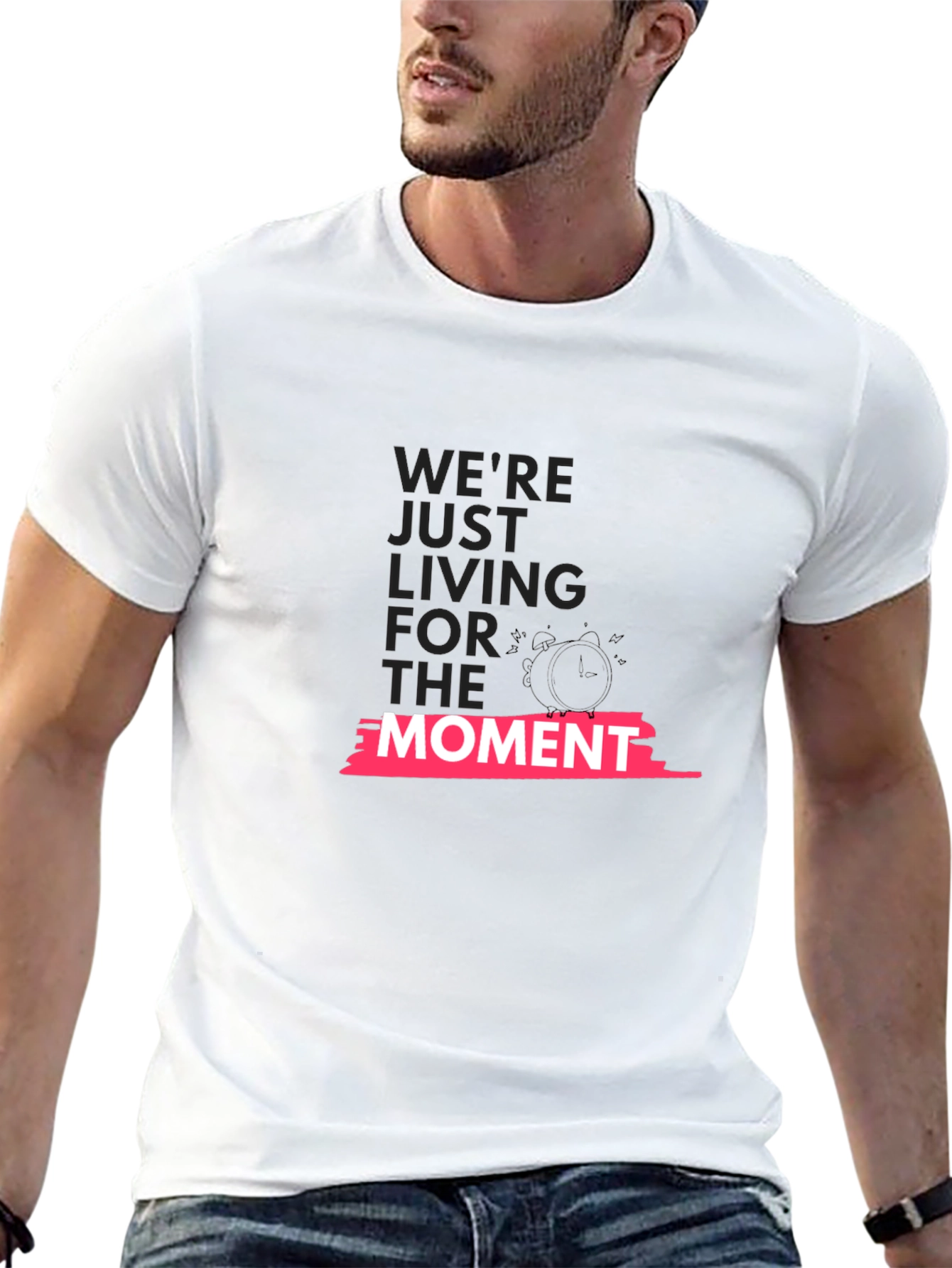 Black Live in the Moment Graphic Tee - Black Cotton Blend view 13
