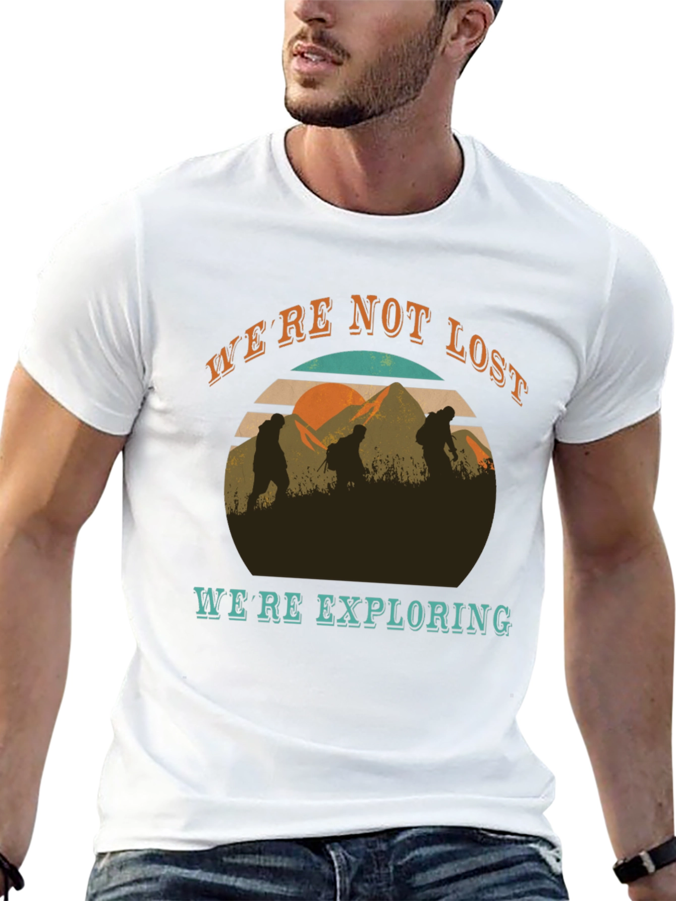 Black We're Not Lost T-Shirt view 13