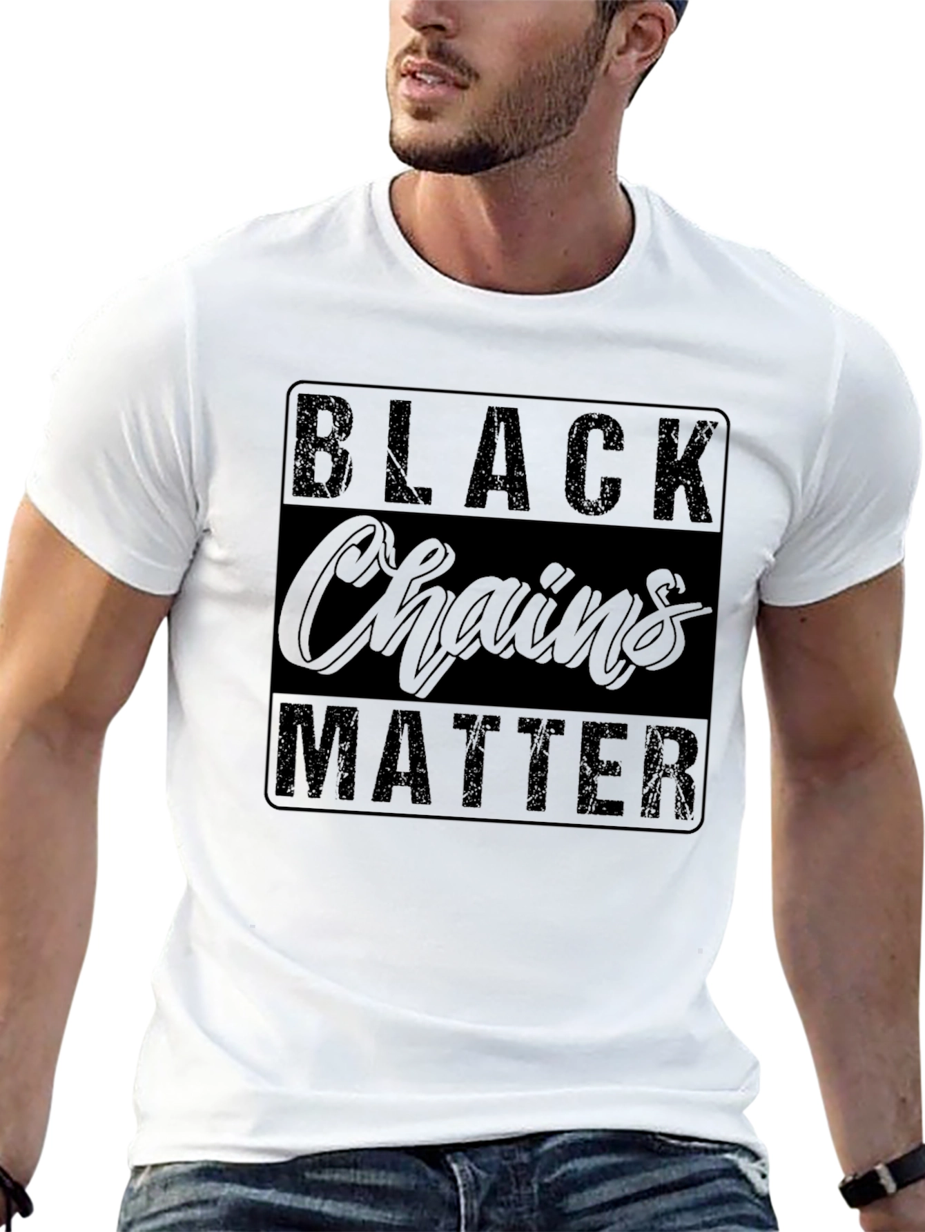 Black Black Chains Matter Graphic T-Shirt view 13