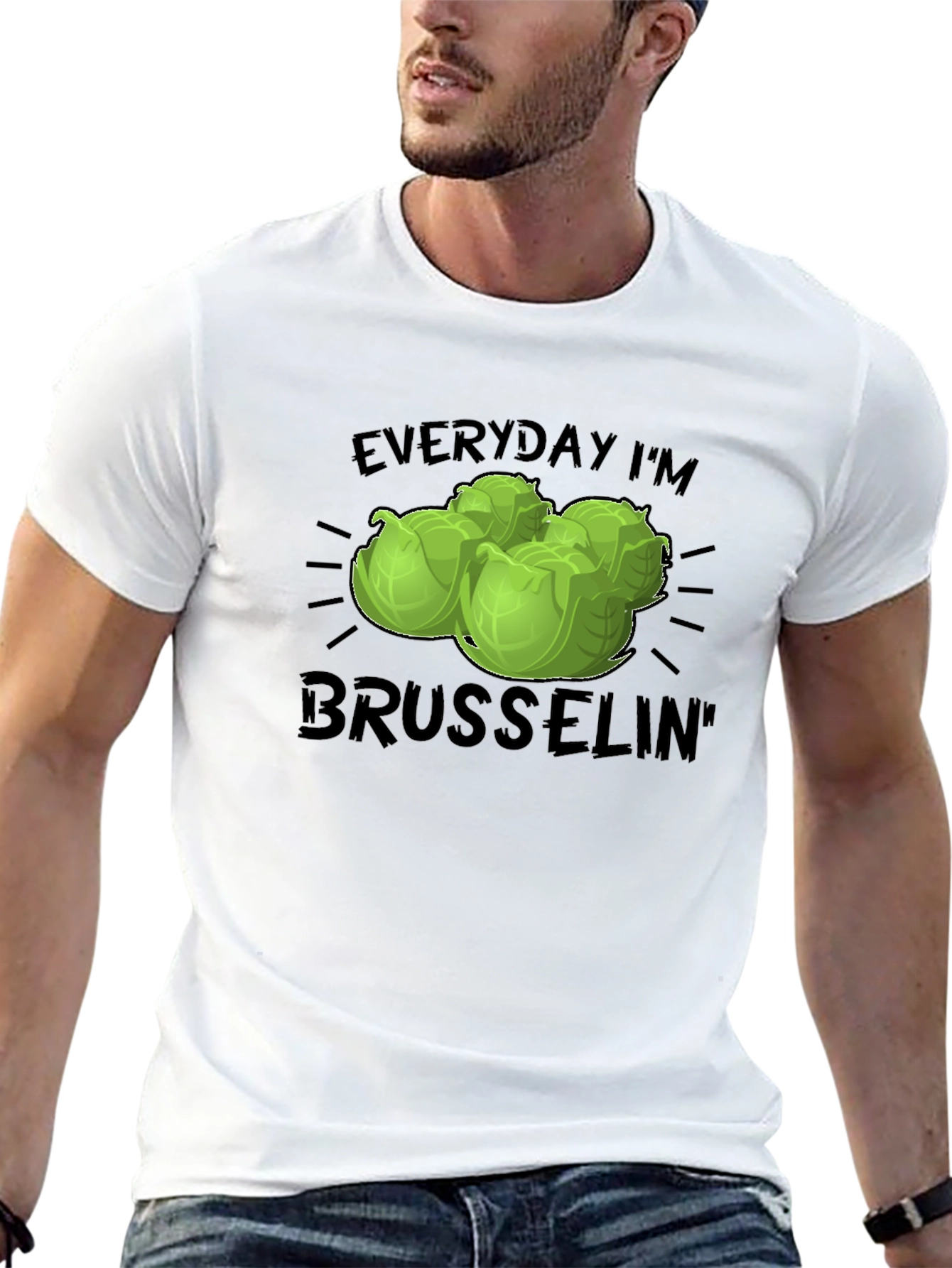 Black Everyday I'm Brussels Sprouts T-Shirt view 13