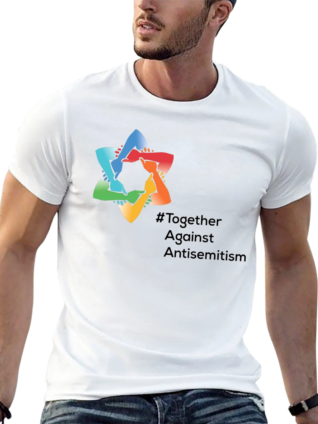 Black Together Against Antisemitism Graphic Tee view 13