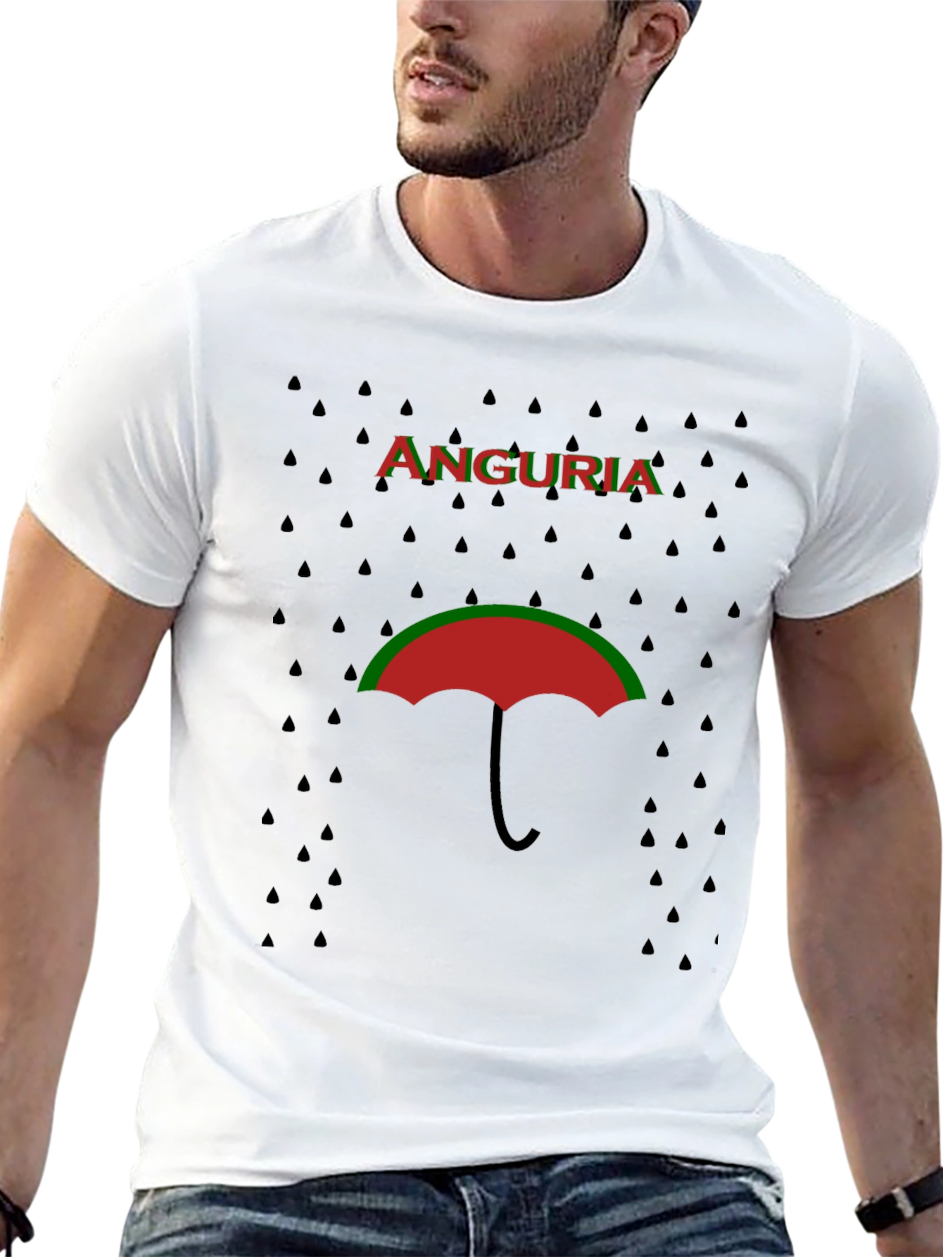 Black Anguria Umbrella T-Shirt - Unique Graphic Tee view 13