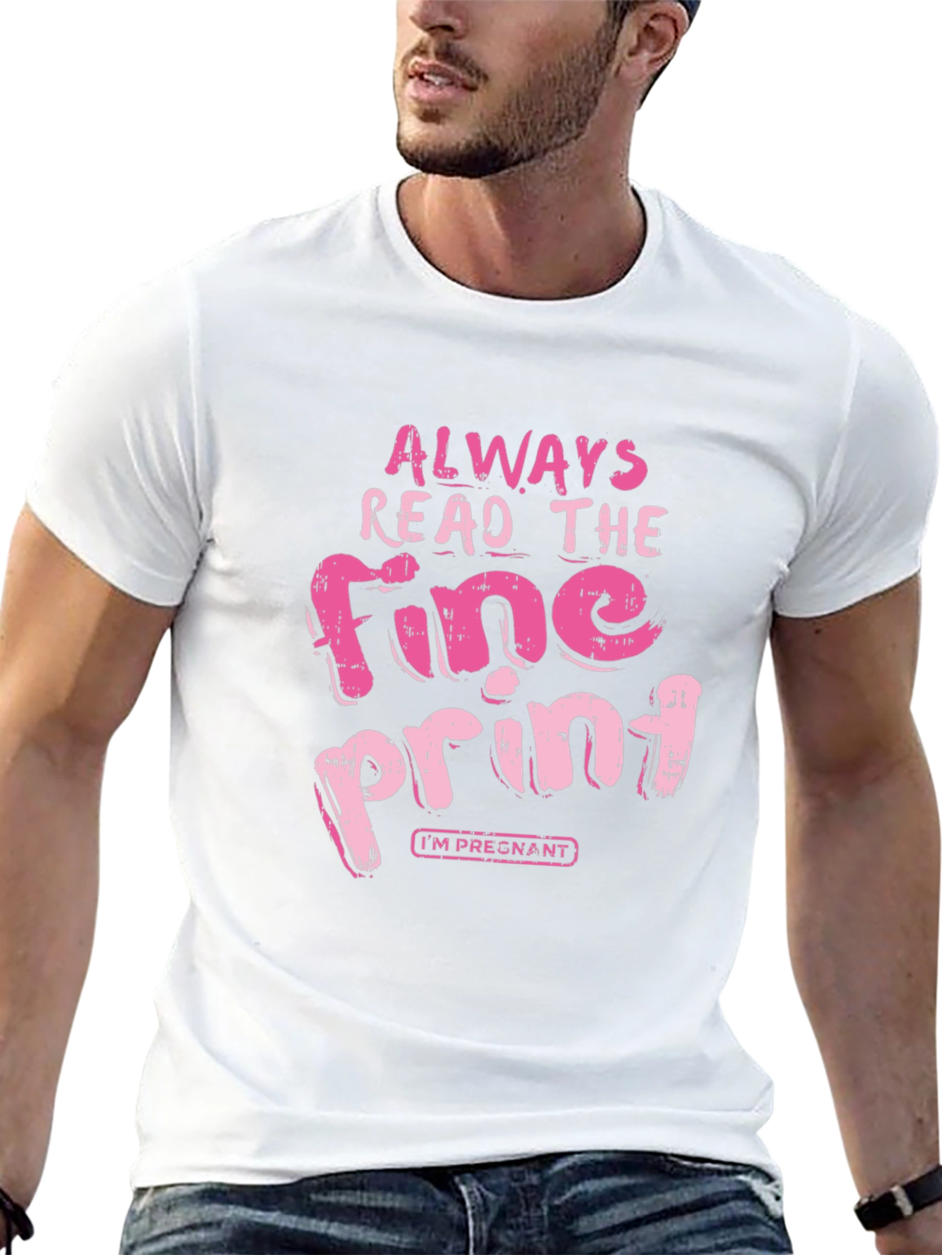 Black Always Read Fine Print Pregnancy T-Shirt view 13