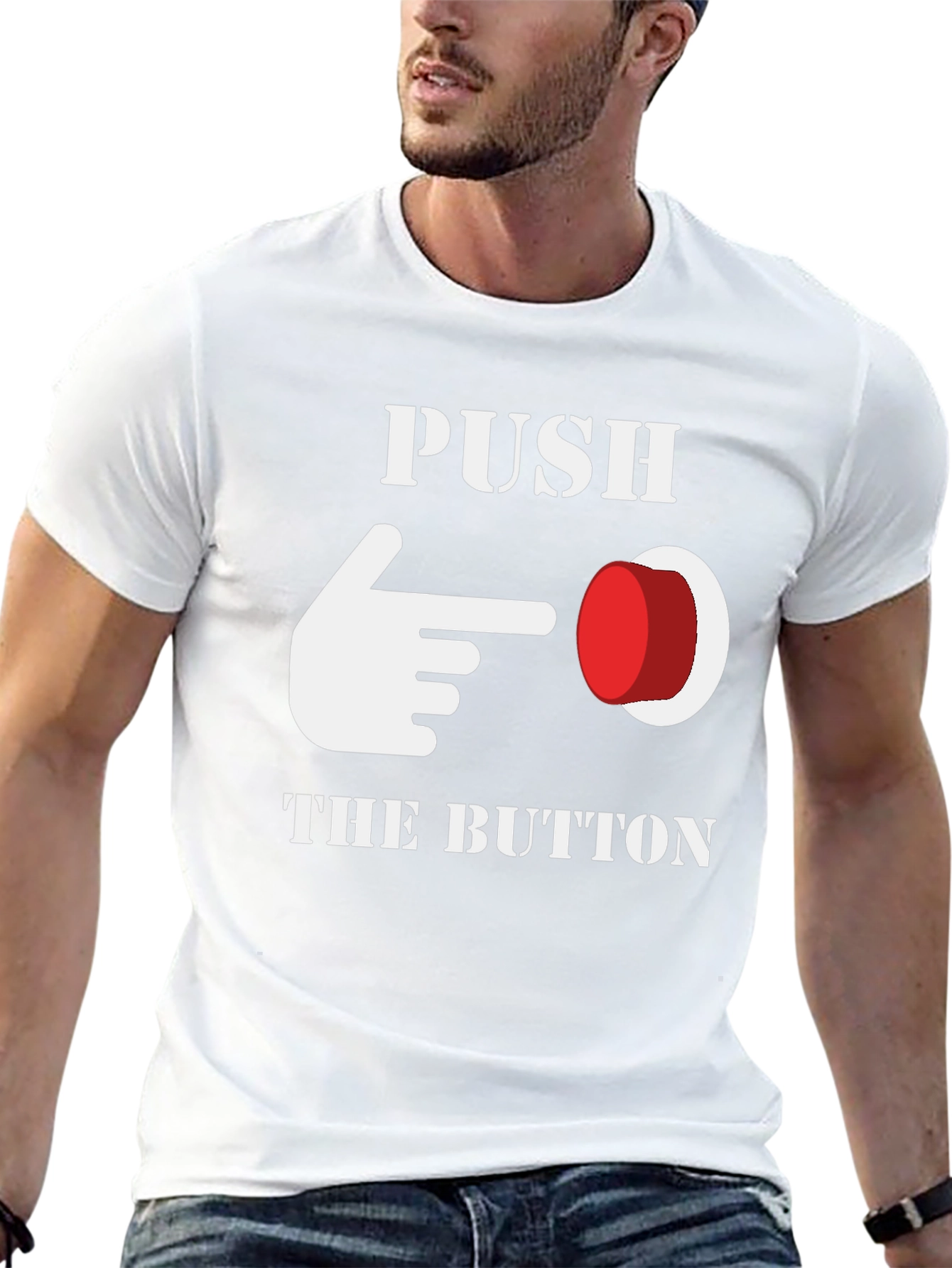Black Push The Button Graphic Tee view 13