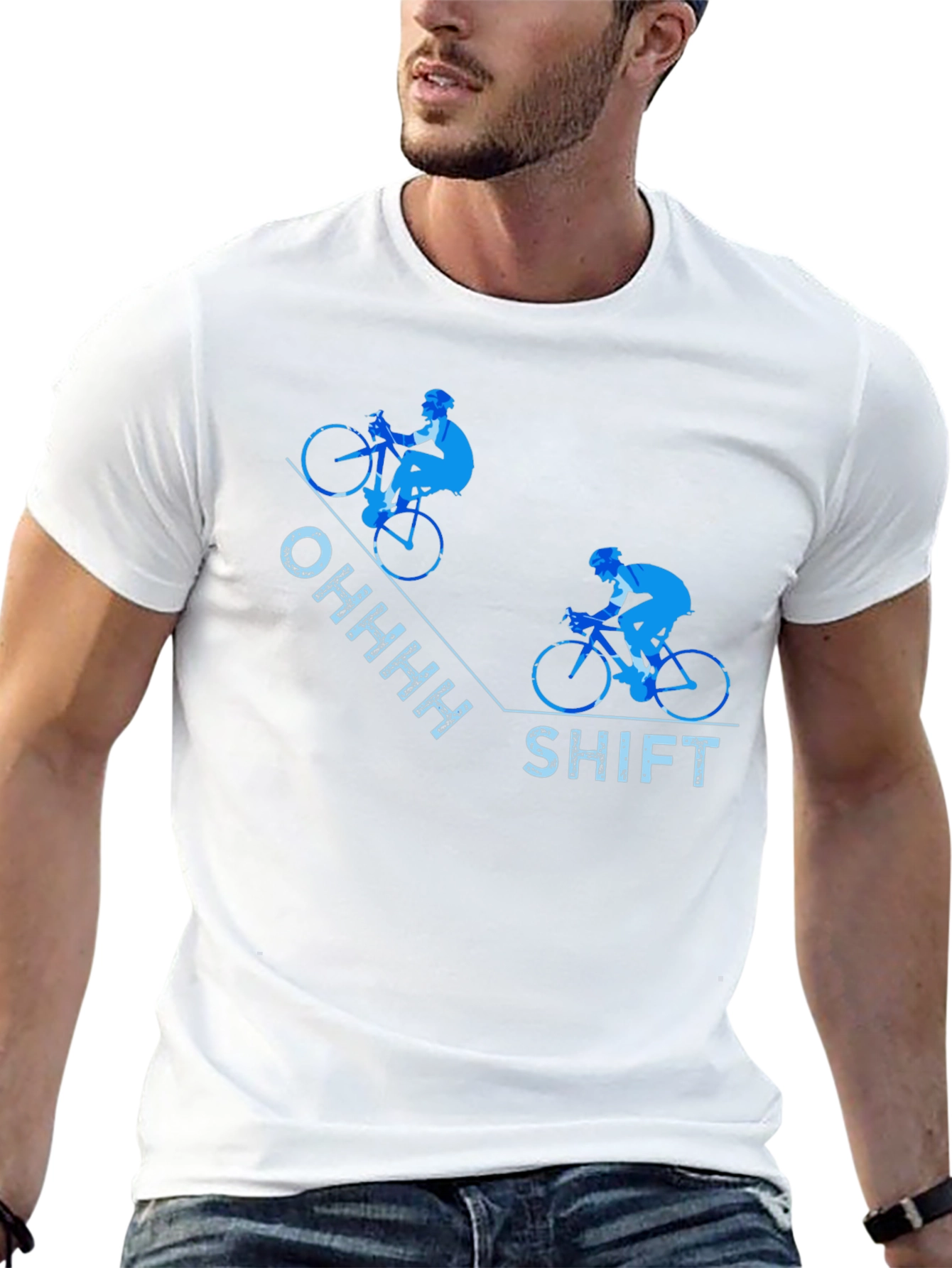 Black Funny Cycling T-Shirt - Ohhhh Shift view 13