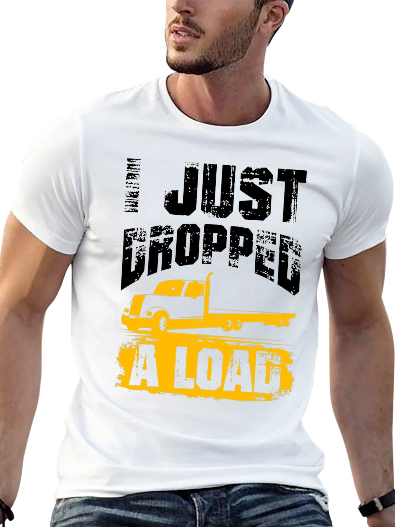 Black Trucker Humor T-Shirt - I Just Dropped A Load view 13
