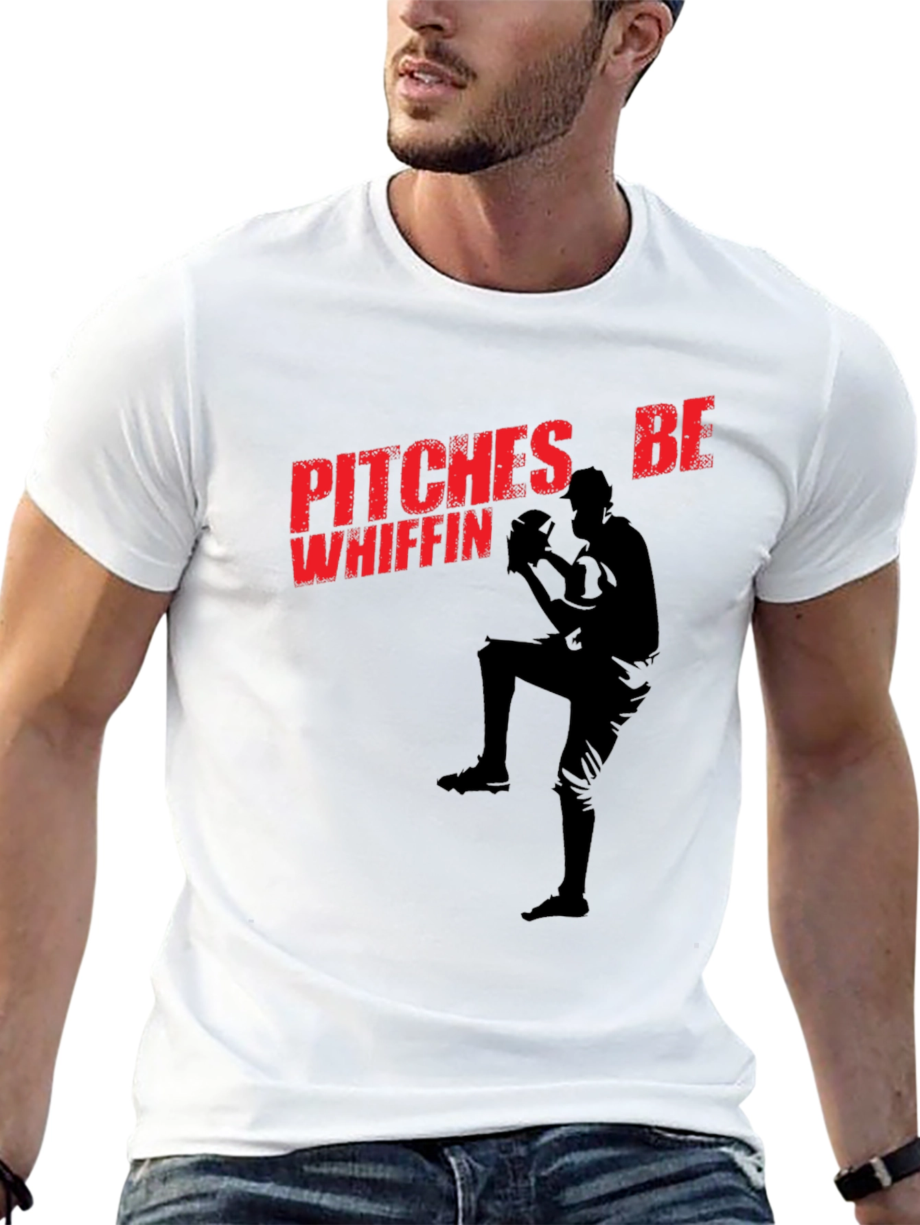 Black Pitches Be Whiffin' Baseball T-Shirt view 13