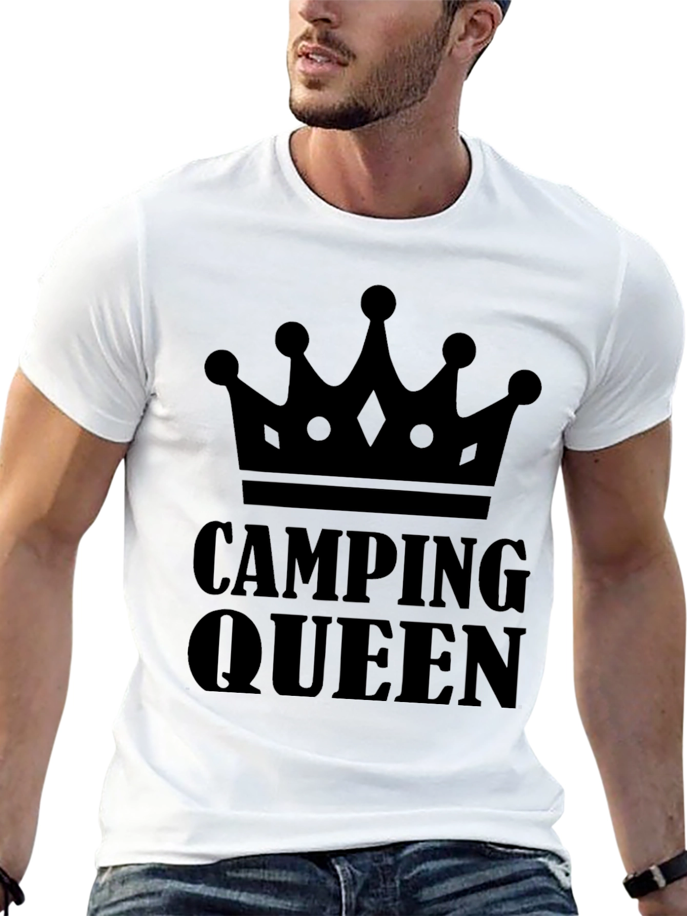 Black Camping Queen Black Graphic T-Shirt view 13
