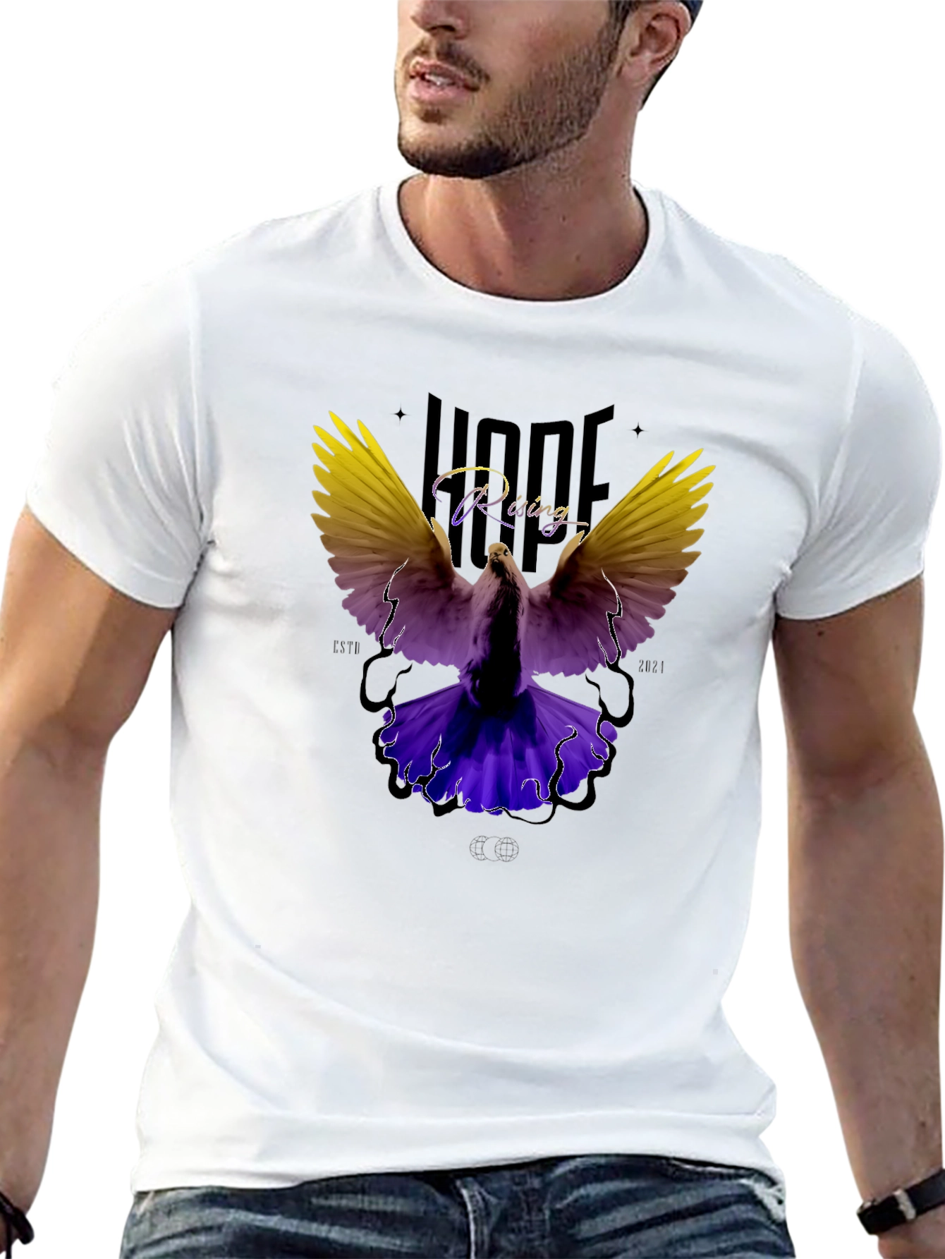Black Hope Rising Graphic Tee - Dove Design view 13