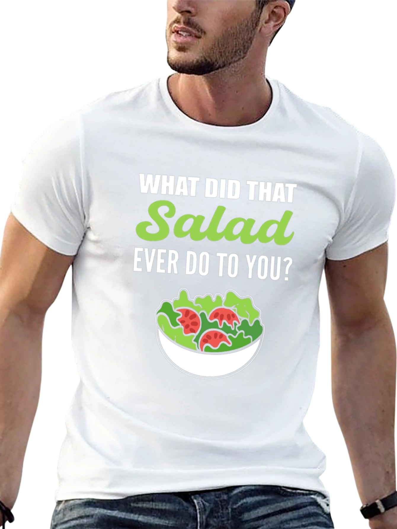 Black Funny Salad T-Shirt - What Did That Salad Ever Do to You? view 13