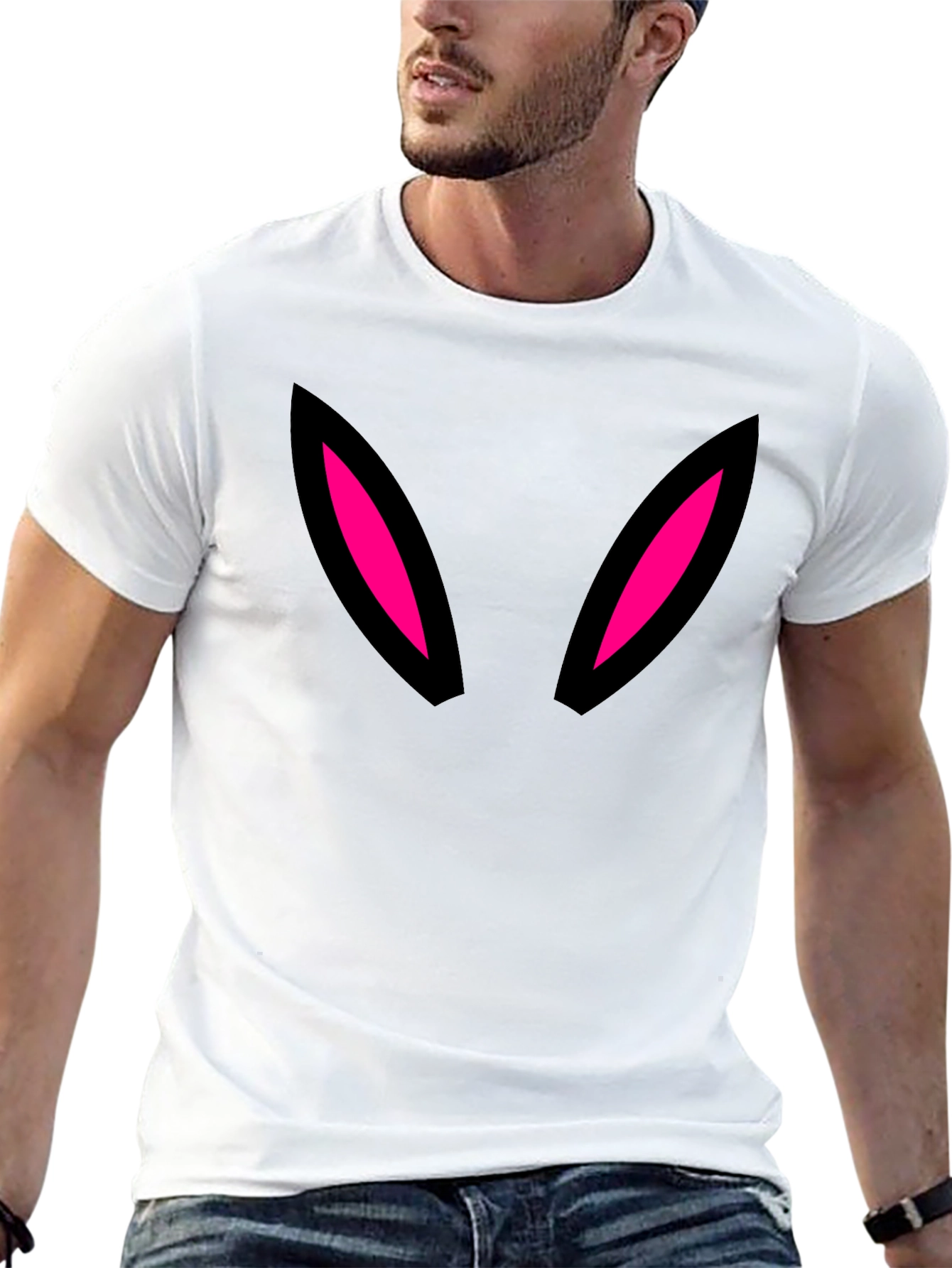 Black Bunny Ears Graphic Black T-Shirt view 13