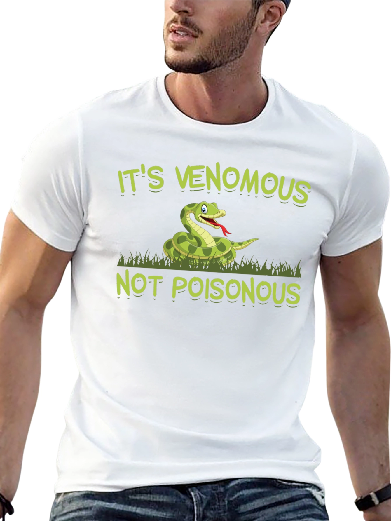 Black Venomous Snake T-Shirt - Funny Reptile Graphic Tee view 13