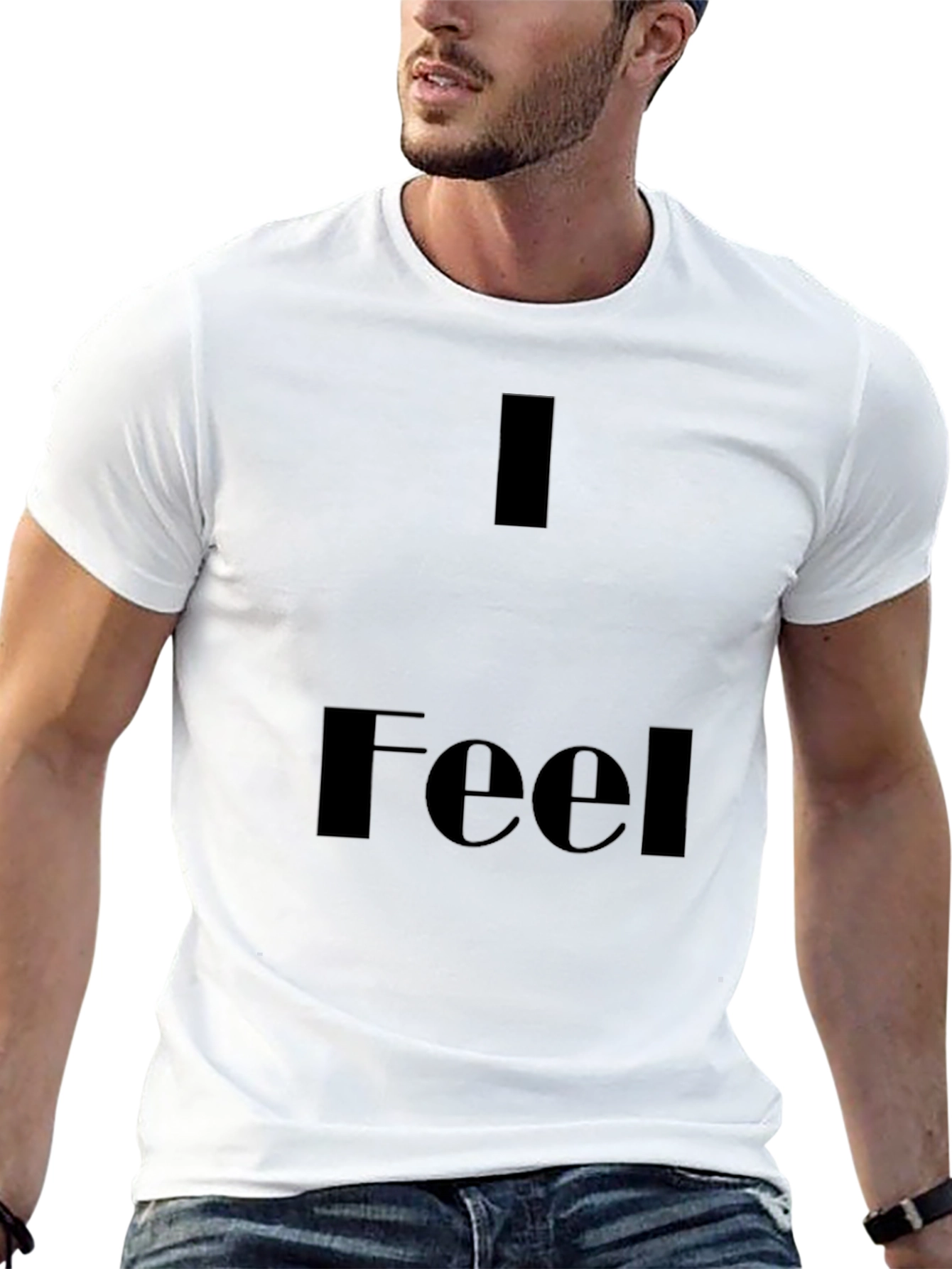 Black I Feel T-Shirt - Soft Cotton Tee view 13