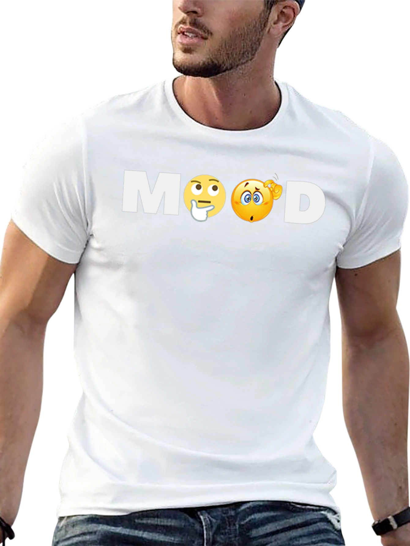 Black Mood Emoji Graphic T-Shirt - Soft Cotton Blend view 13