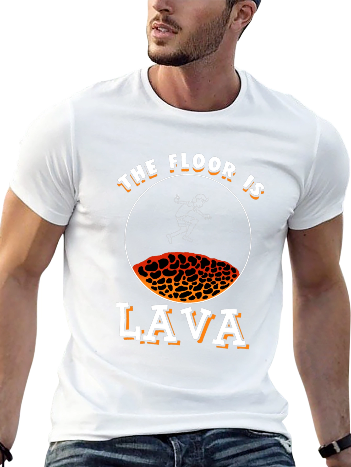 Black The Floor is Lava T-Shirt - Fun Novelty Graphic Tee view 13