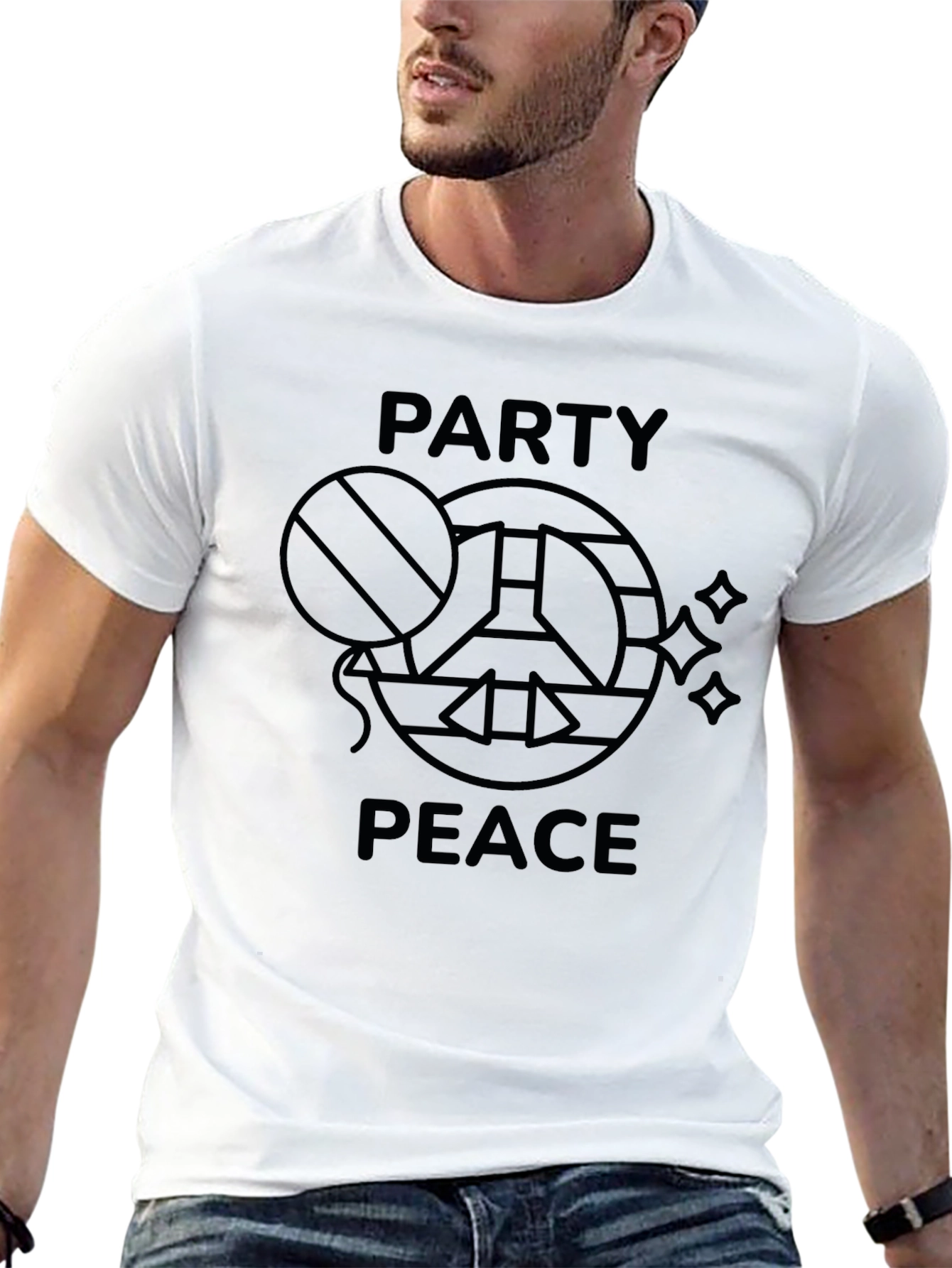 Black Party Peace T-Shirt - Black Graphic Tee view 13