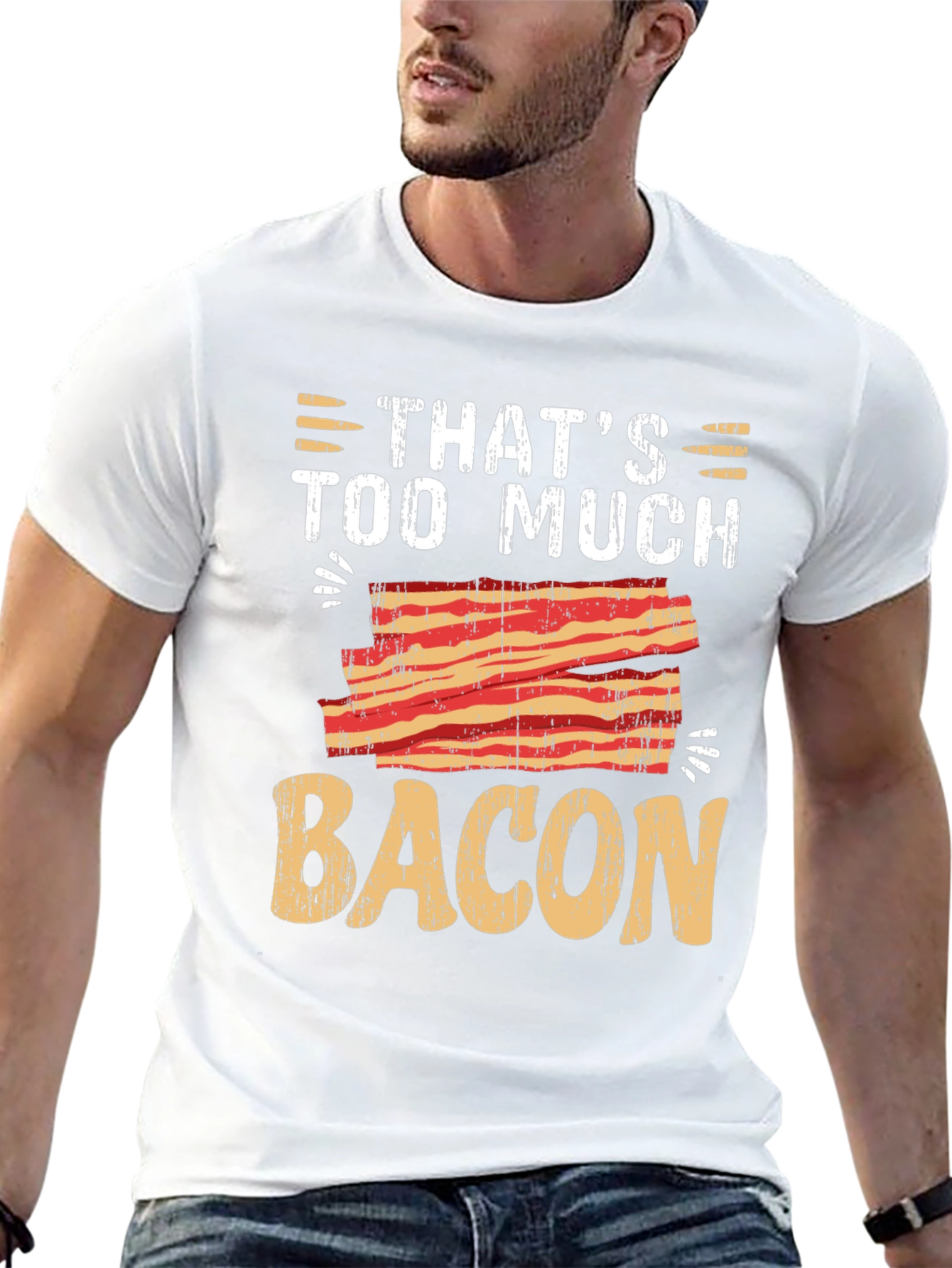 Black That's Too Much Bacon Graphic T-Shirt view 13