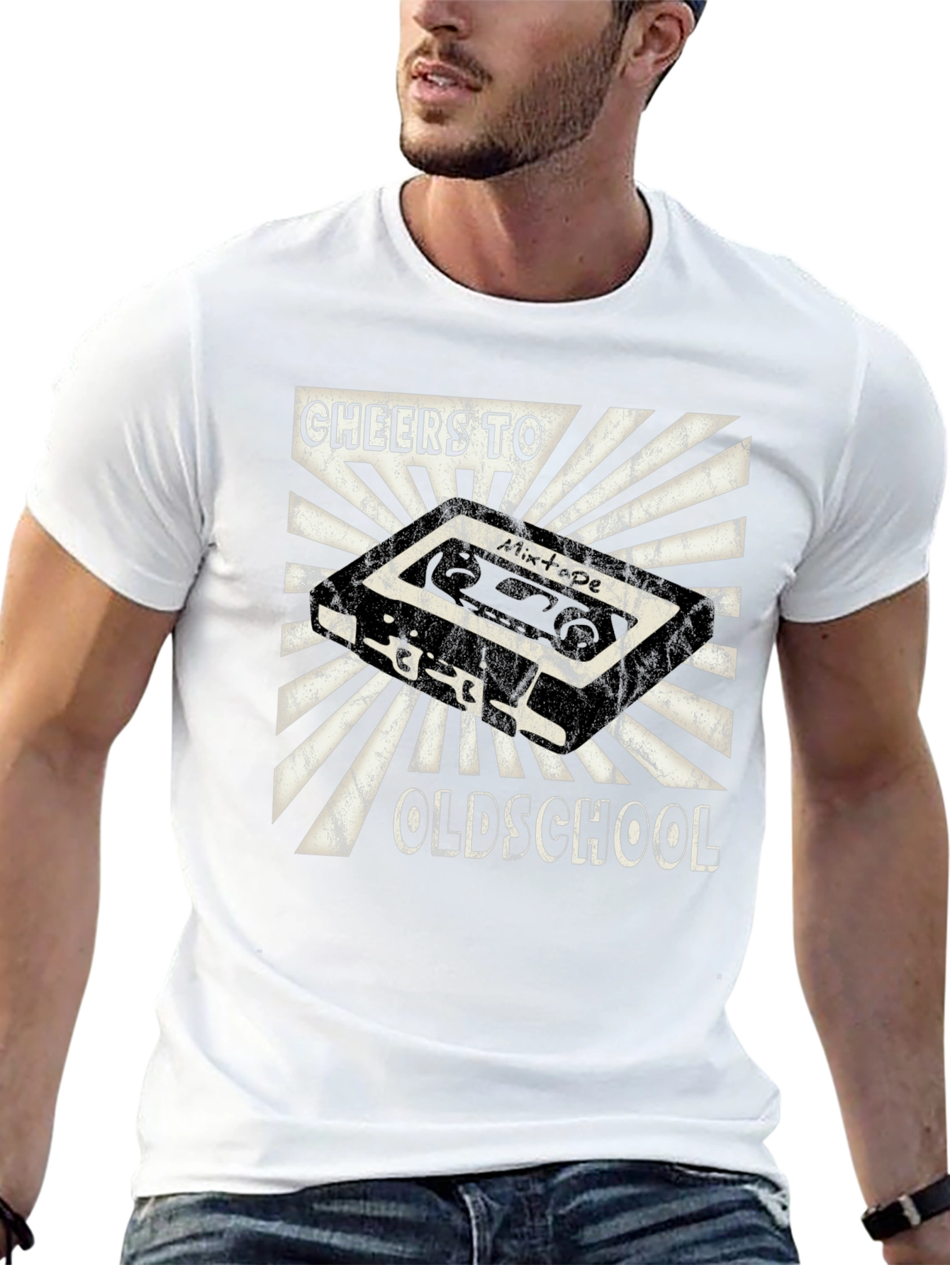Black Cheers to Oldschool Mixtape Graphic T-Shirt view 13
