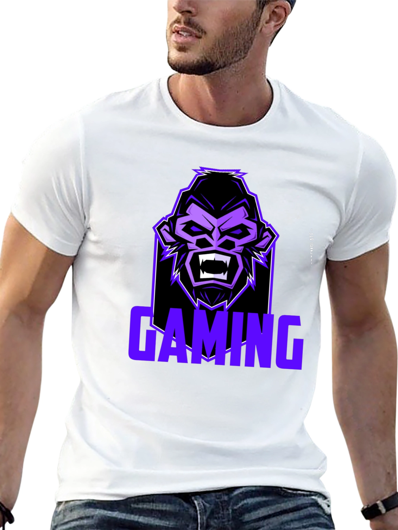 Black Gaming Gorilla Graphic Tee view 13