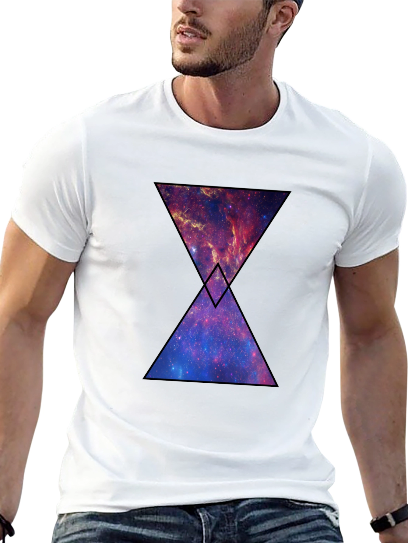 Black Galaxy Hourglass Graphic T-Shirt - Black view 13