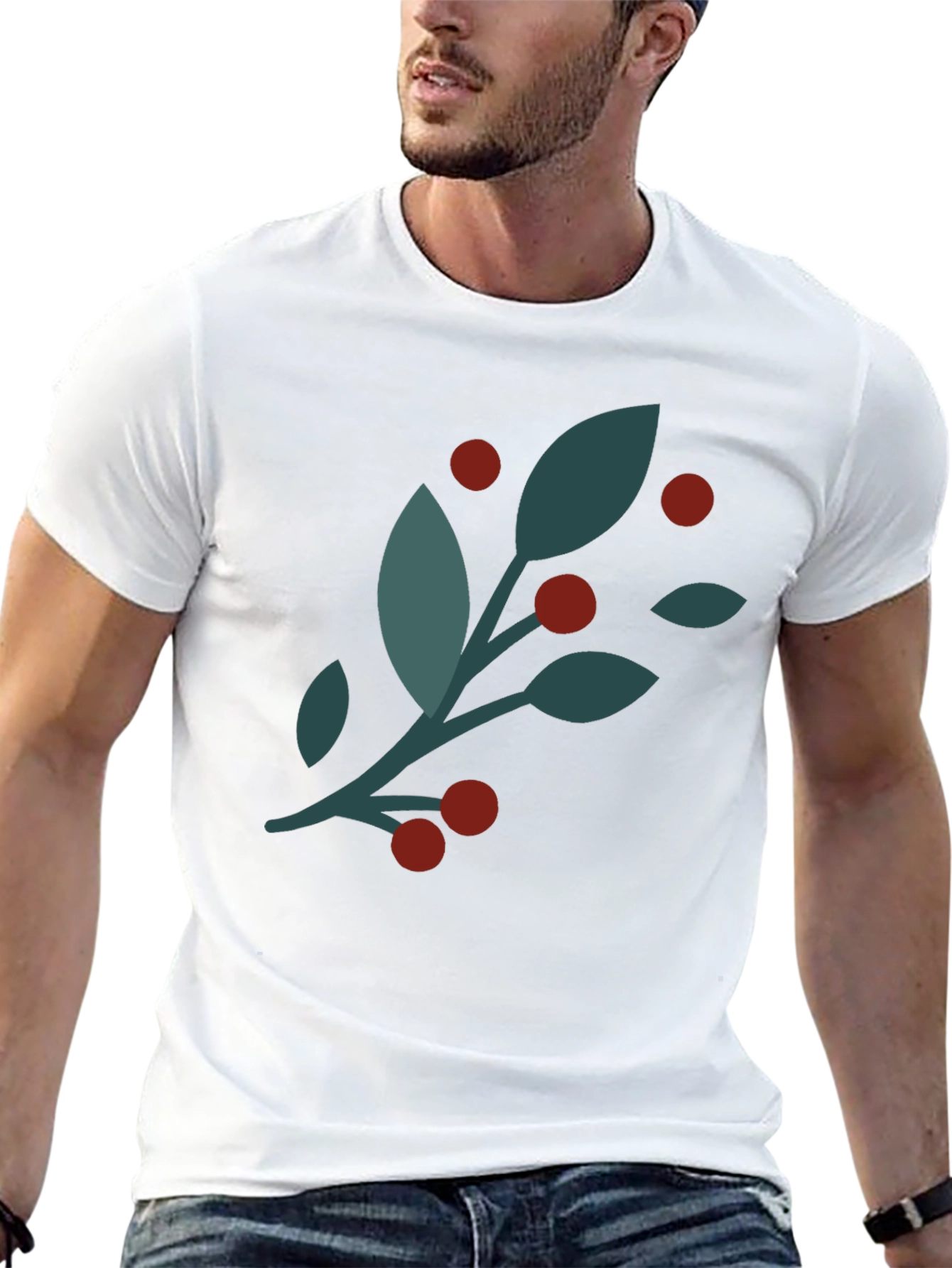 Black Modern Botanical Graphic Tee - Black view 13