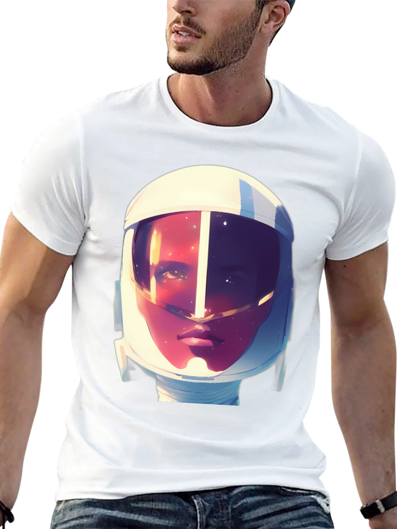Black Astronaut Graphic Print Tee - Stylish Crew Neck T-Shirt view 13