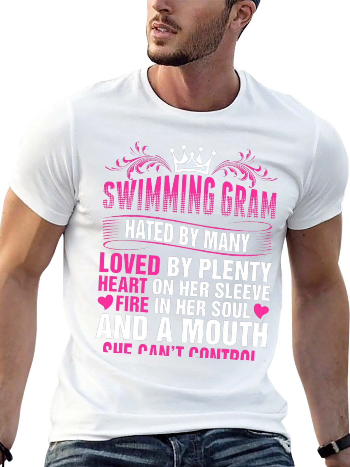 Black Swimming Gram T-Shirt - Hated By Many, Loved By Plenty view 13