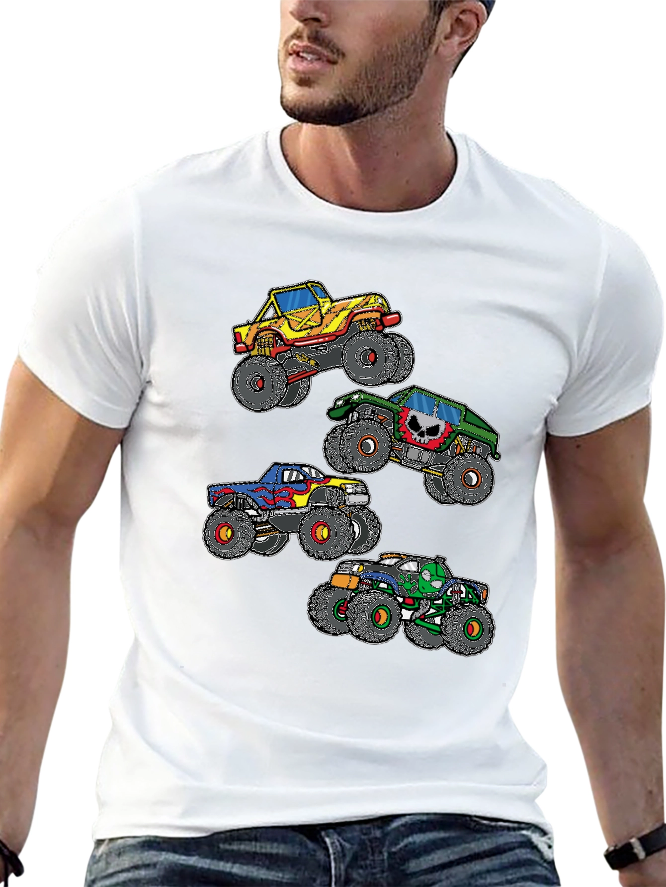 Black Monster Truck Graphic Black T-Shirt view 13